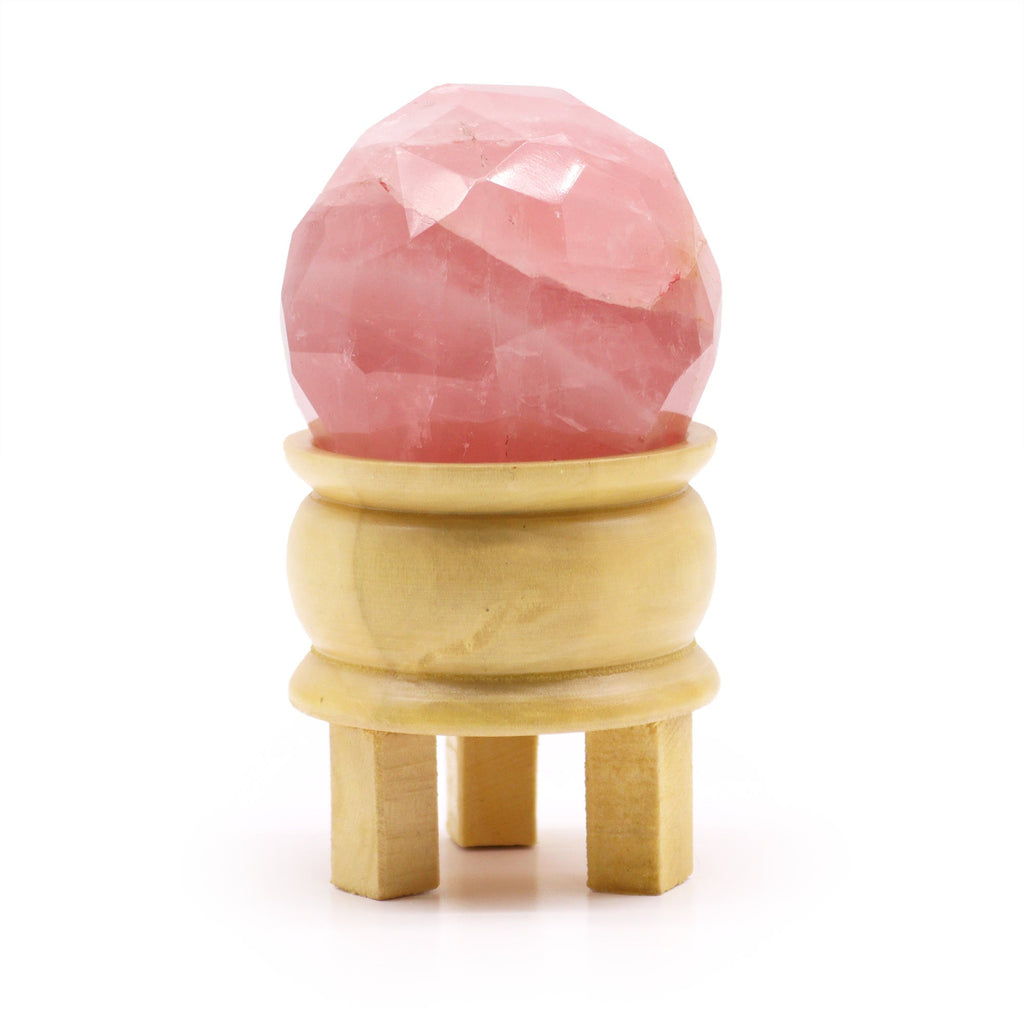 Gemstone Faceted Healing Ball & Stand - Rose Quartz From Witch, Please!
