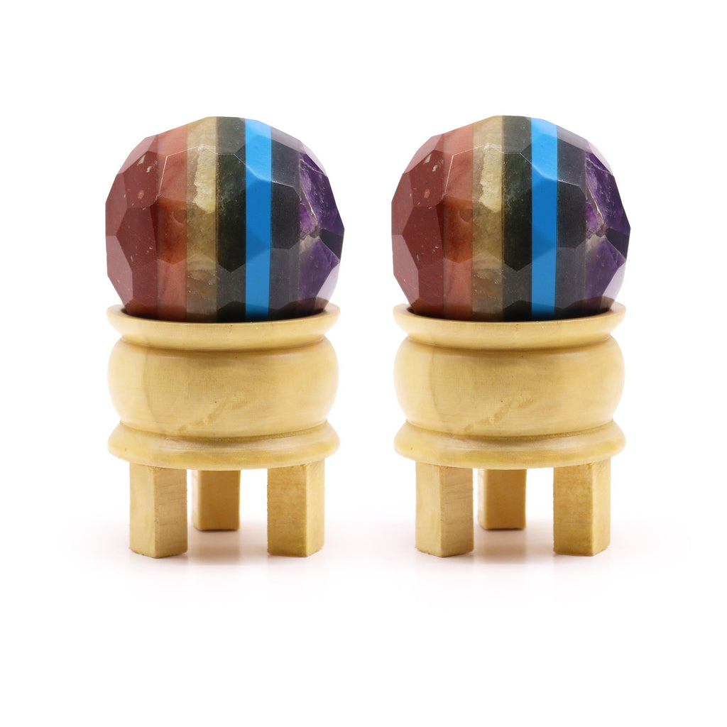 Gemstone Faceted Healing Ball & Stand - Seven Chakra From Witch, Please!