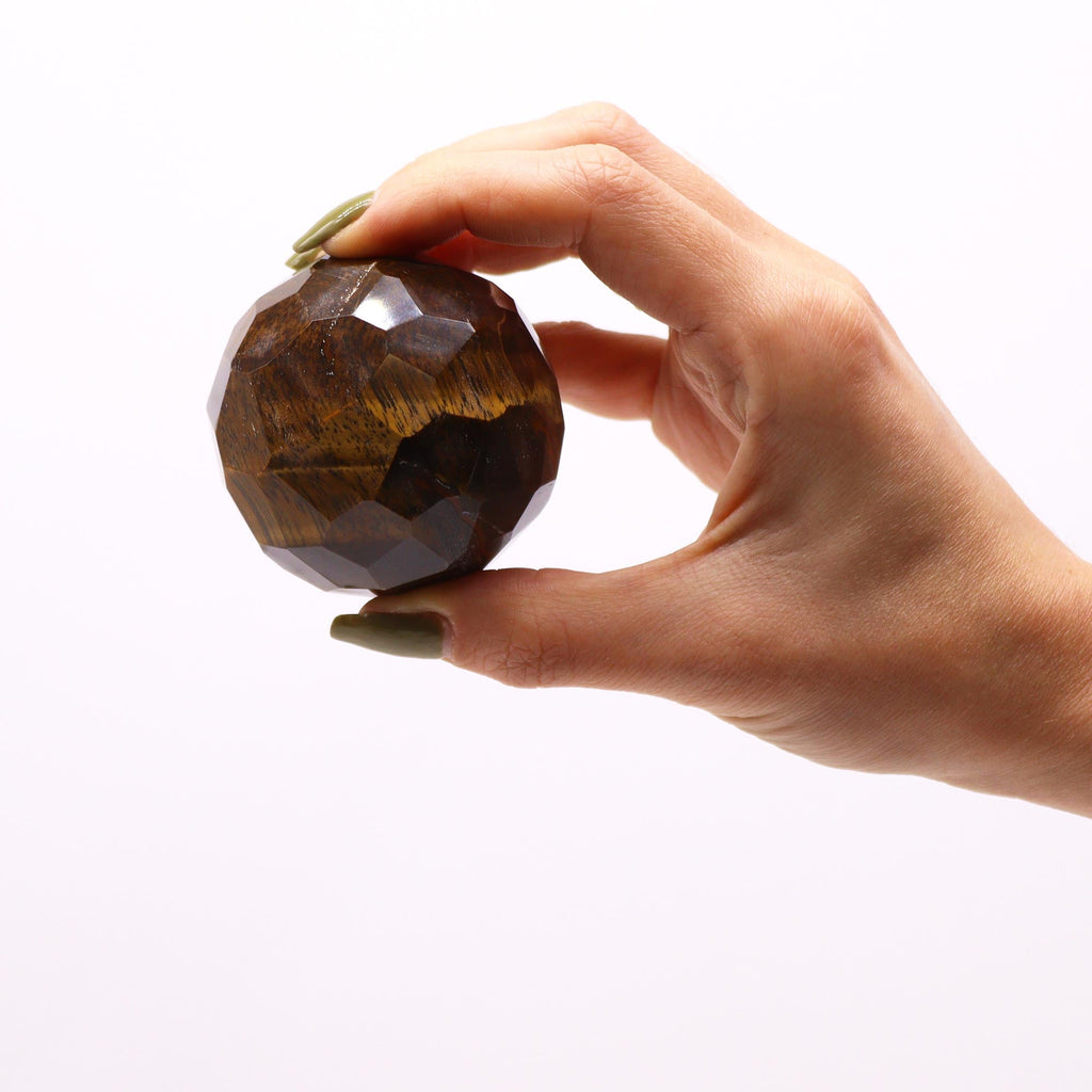 Gemstone Faceted Healing Ball & Stand - Tigereye From Witch, Please!