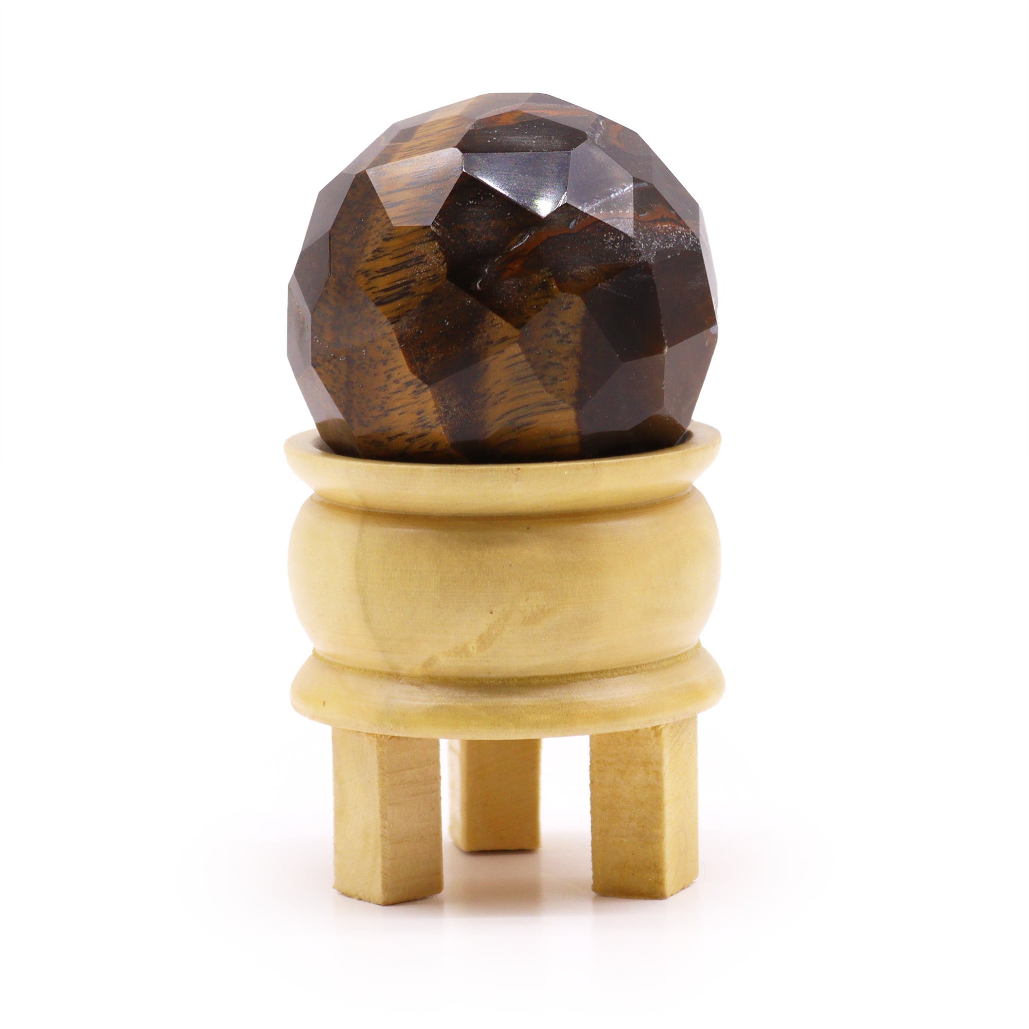Gemstone Faceted Healing Ball & Stand - Tigereye From Witch, Please!