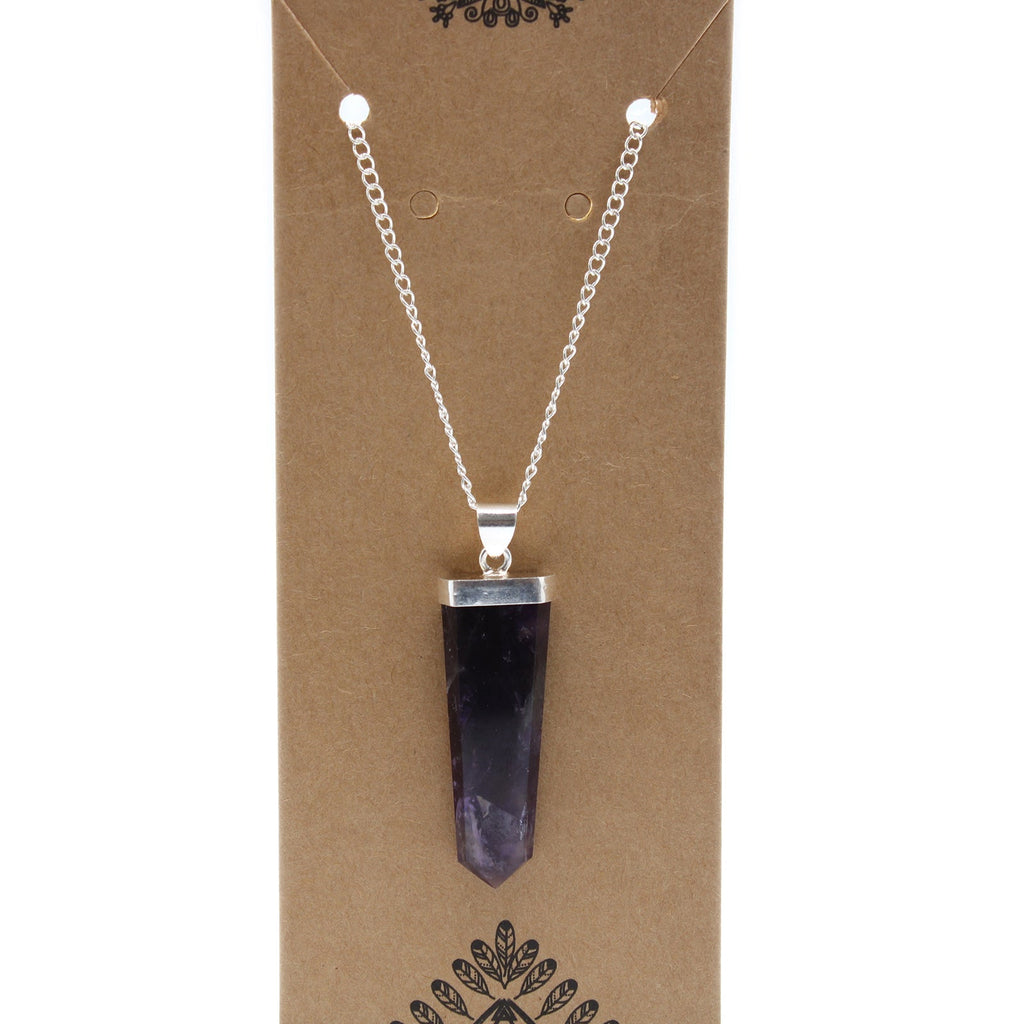 Gemstone Flat Pencil Pendant - Amethyst From Witch, Please!