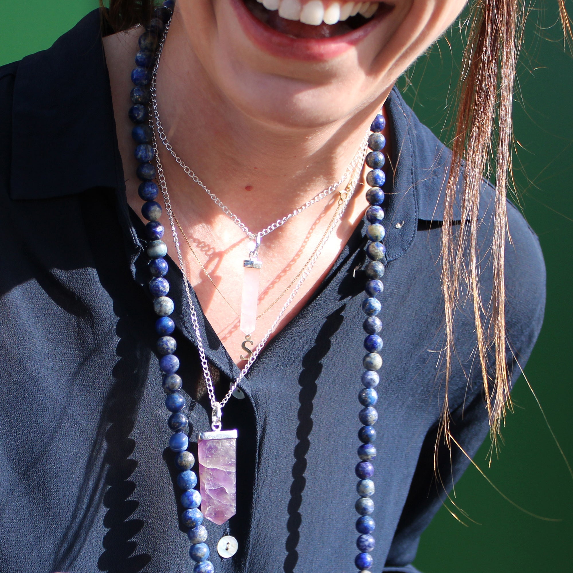 Gemstone Flat Pencil Pendant - Amethyst From Witch, Please!