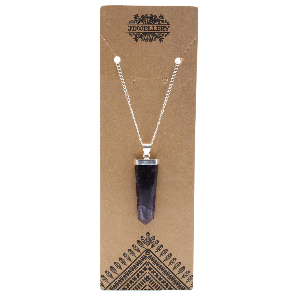 Gemstone Flat Pencil Pendant - Amethyst From Witch, Please!