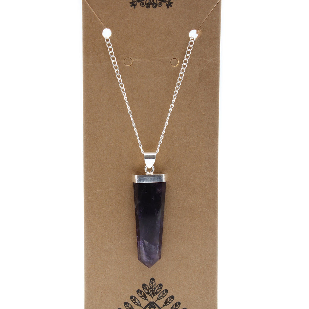 Gemstone Flat Pencil Pendant - Amethyst From Witch, Please!