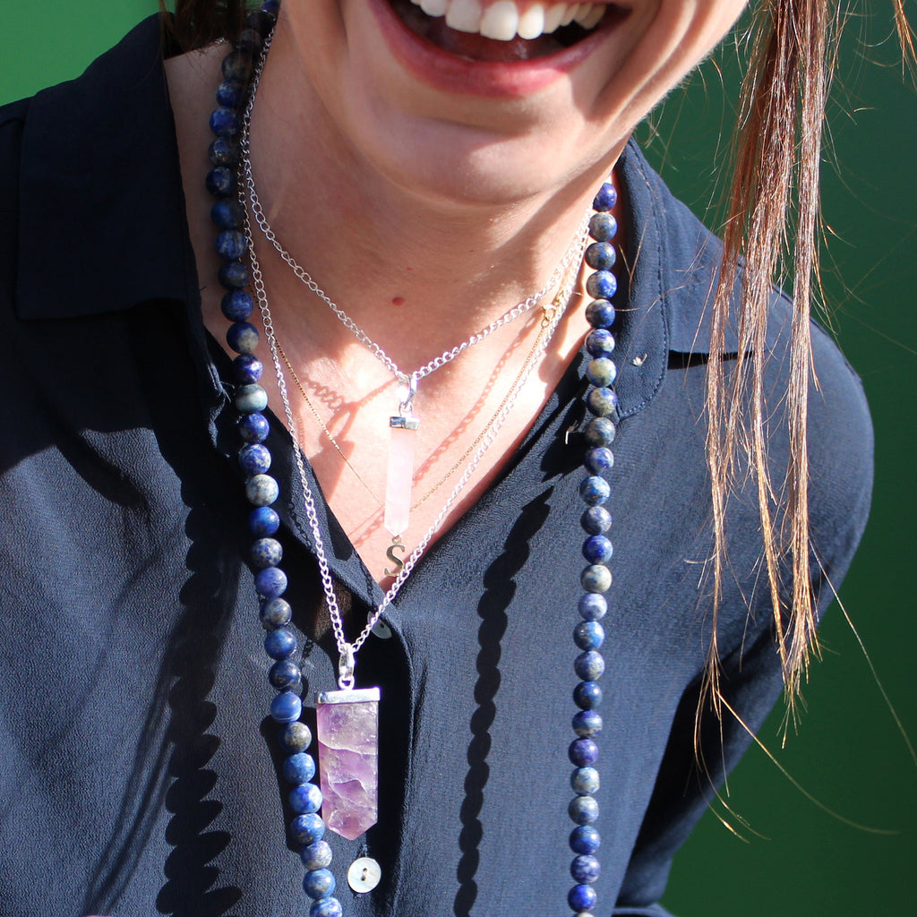 Gemstone Flat Pencil Pendant - Amethyst From Witch, Please!
