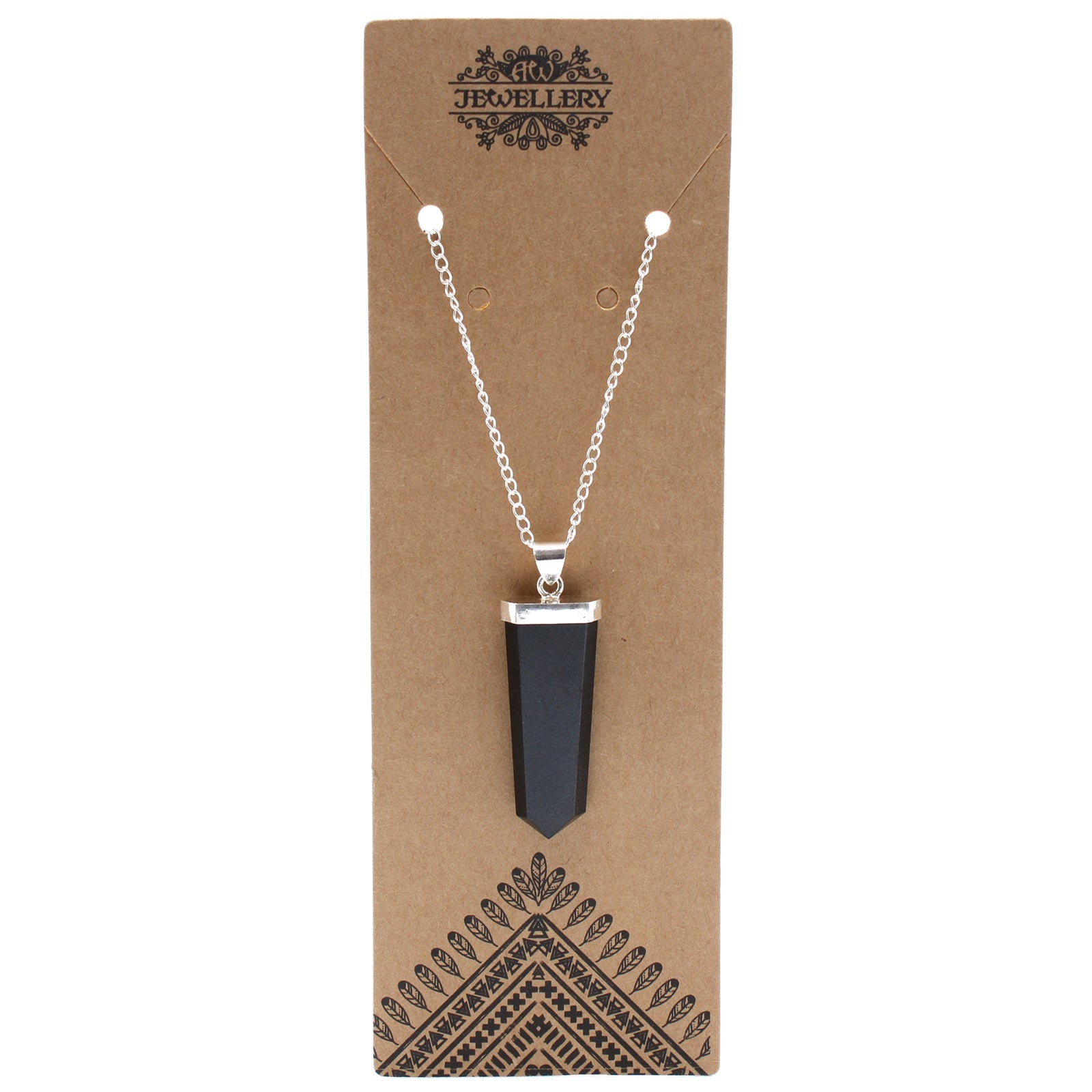 Gemstone Flat Pencil Pendant - Black Agate From Witch, Please!