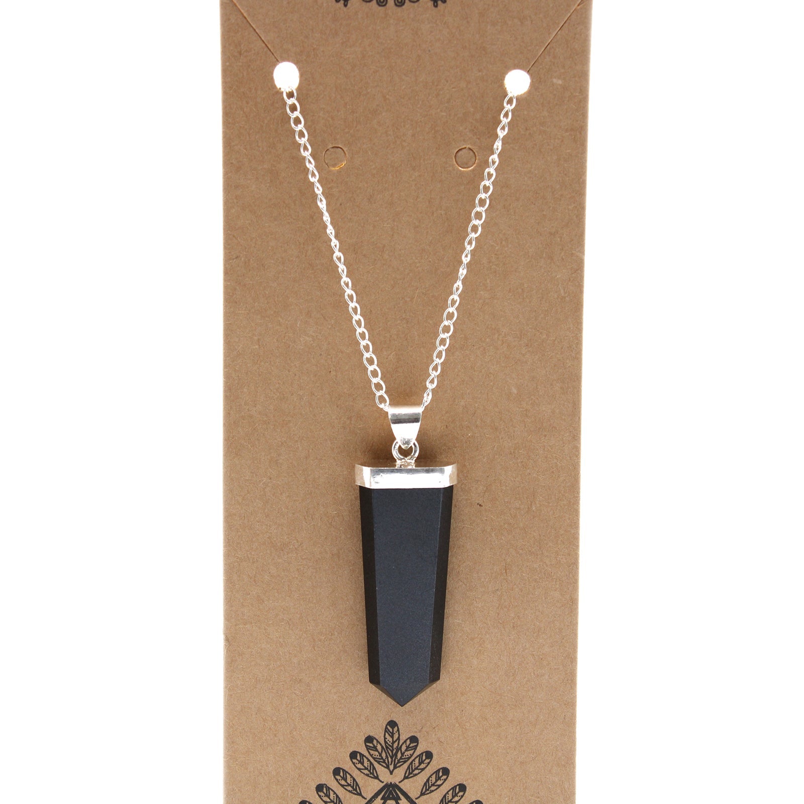 Gemstone Flat Pencil Pendant - Black Agate From Witch, Please!