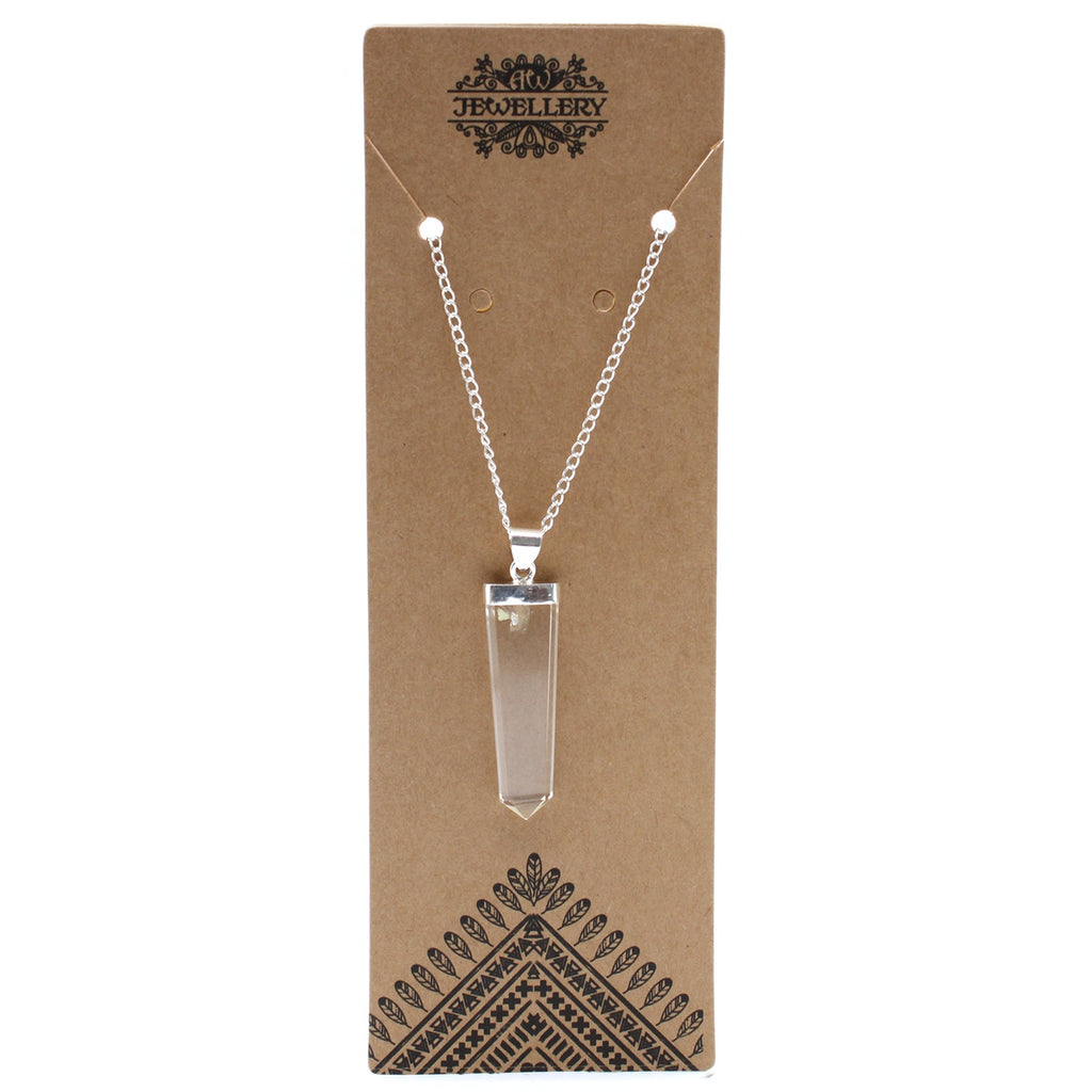 Gemstone Flat Pencil Pendant - Rock Quartz From Witch, Please!
