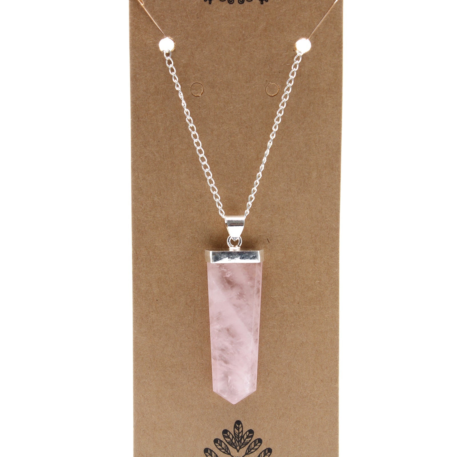 Gemstone Flat Pencil Pendant - Rose Quartz From Witch, Please!
