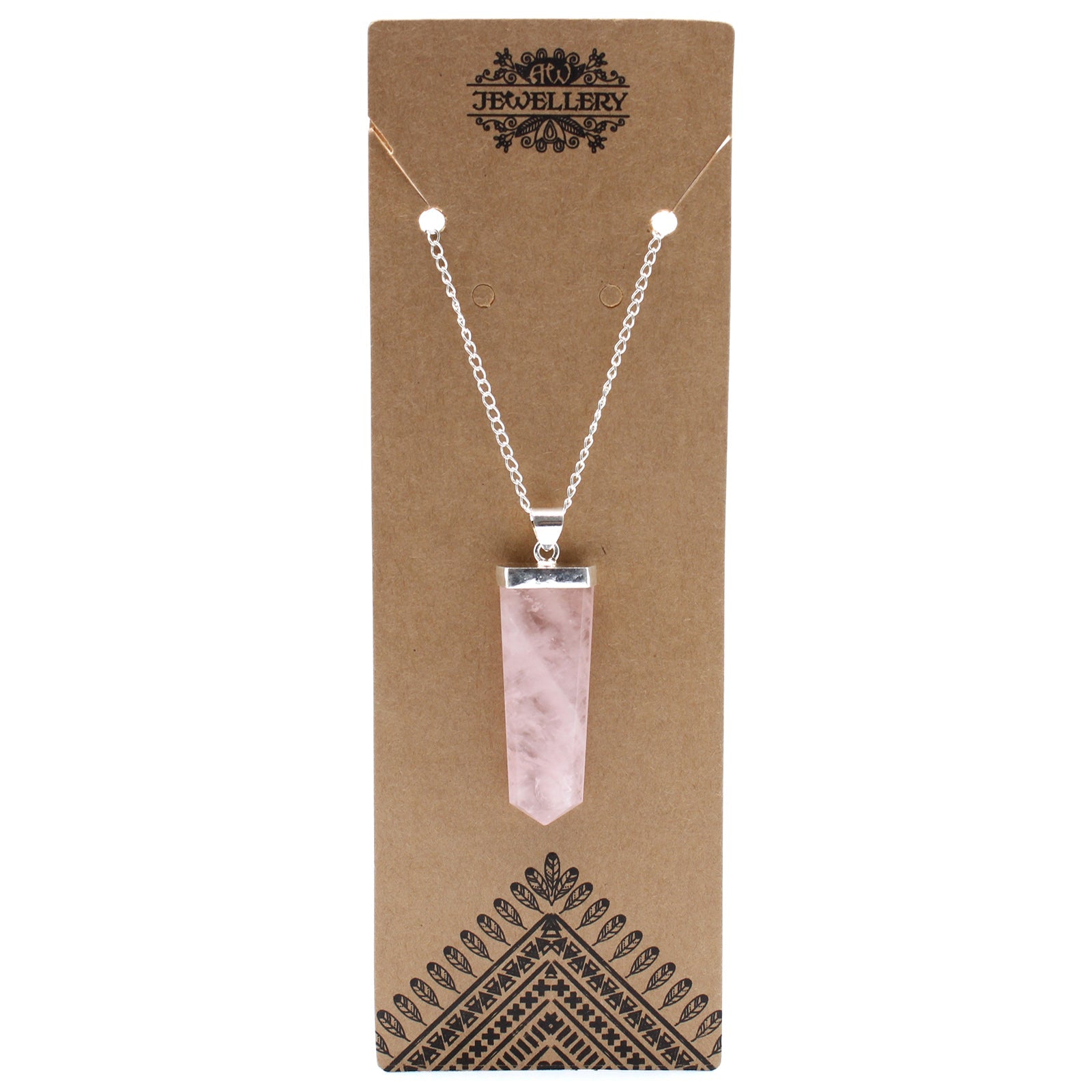 Gemstone Flat Pencil Pendant - Rose Quartz From Witch, Please!