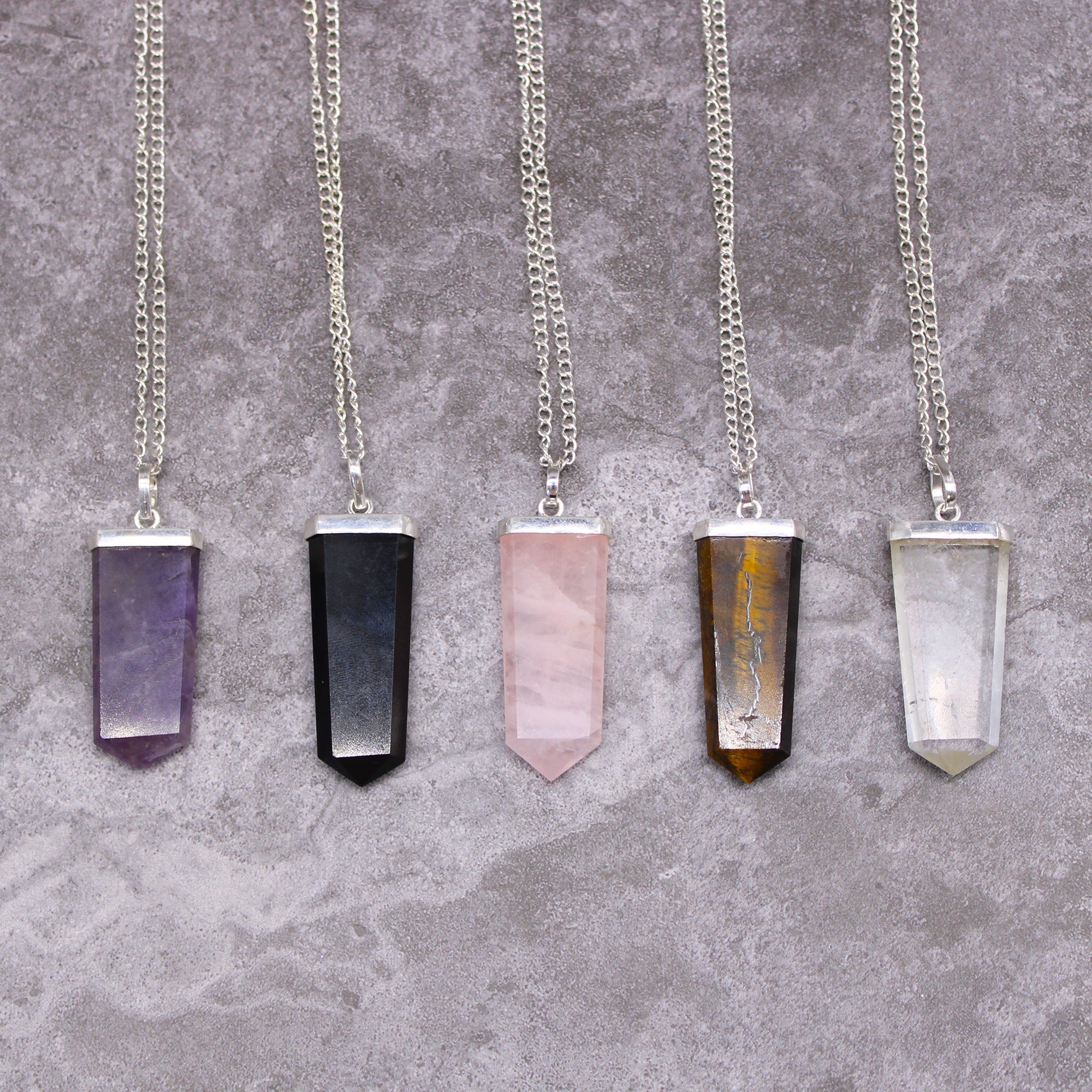 Gemstone Flat Pencil Pendant - Tiger Eye From Witch, Please!
