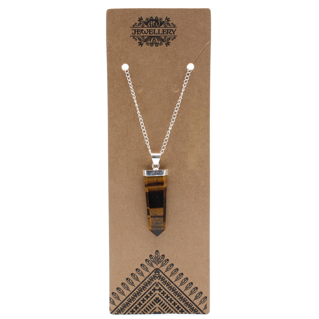 Gemstone Flat Pencil Pendant - Tiger Eye From Witch, Please!