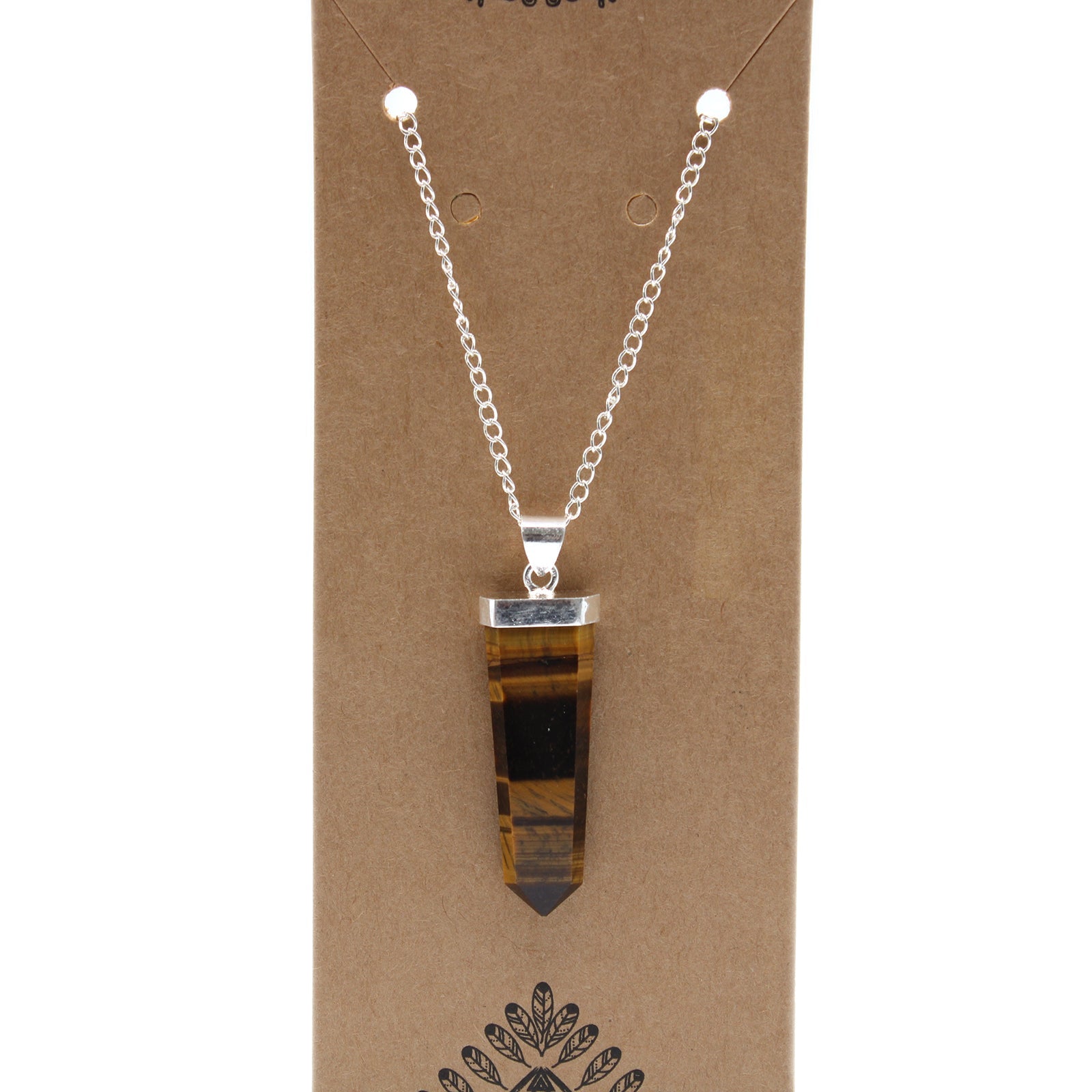 Gemstone Flat Pencil Pendant - Tiger Eye From Witch, Please!