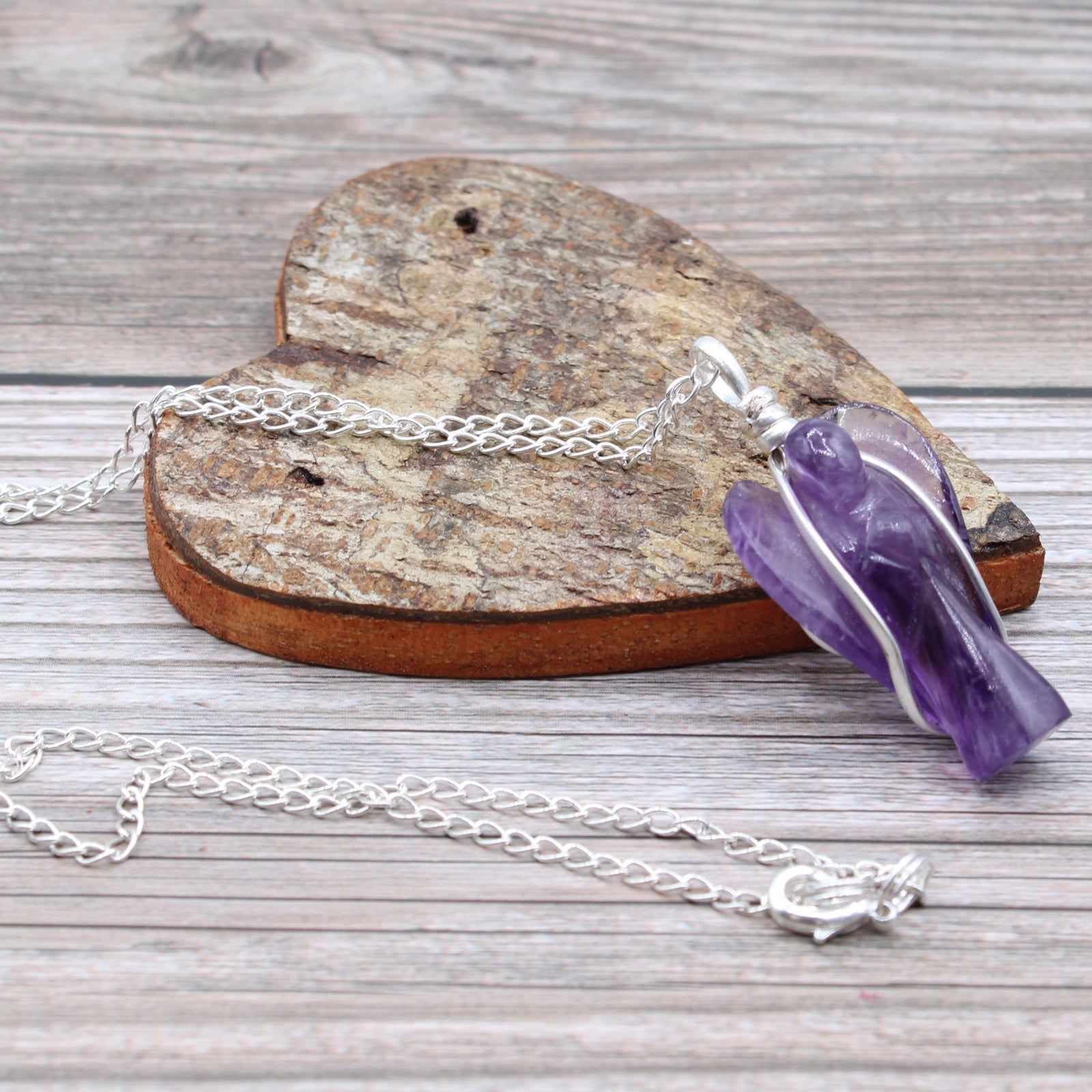 Gemstone Guardian Angel Pendant - Amethyst From Witch, Please!