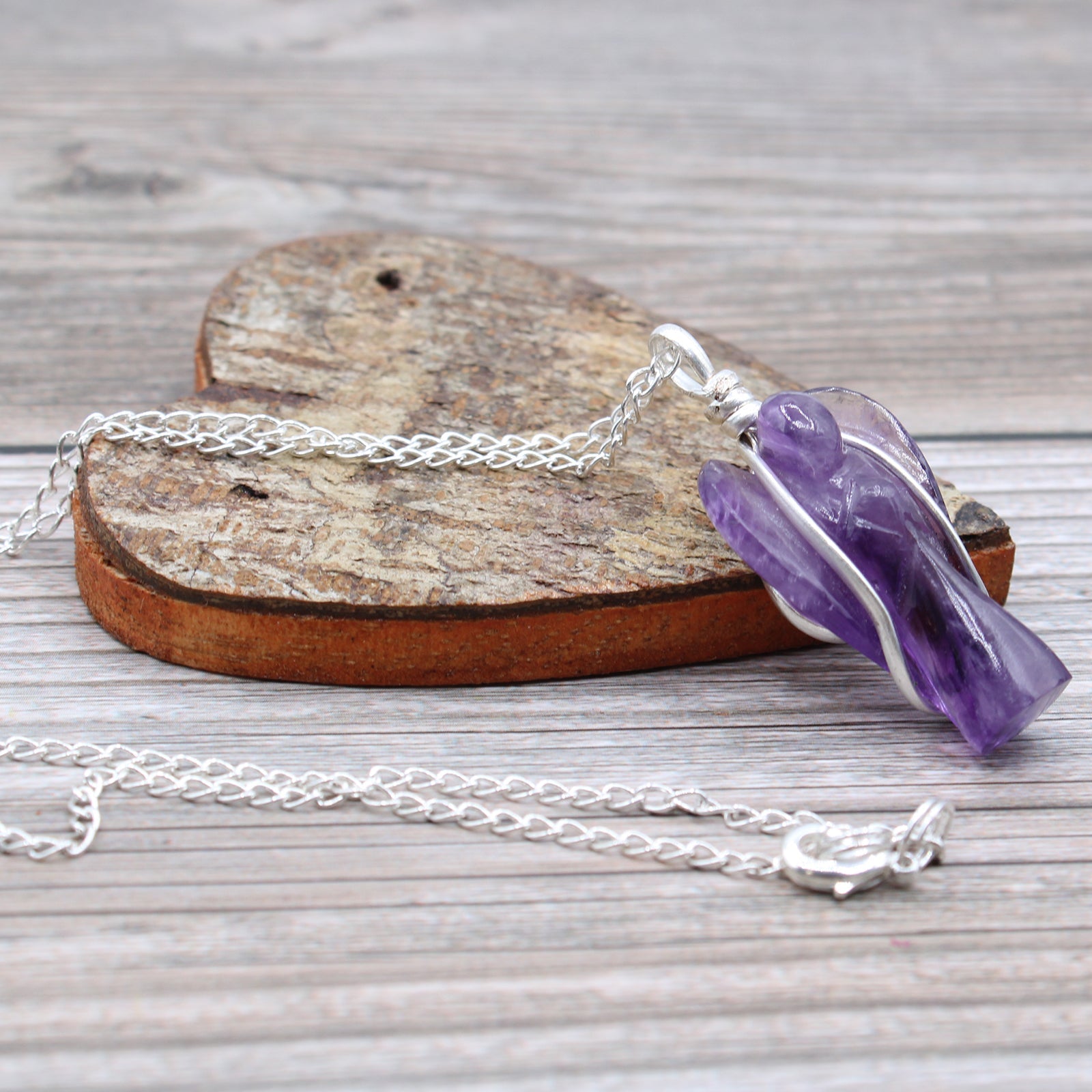 Gemstone Guardian Angel Pendant - Amethyst From Witch, Please!