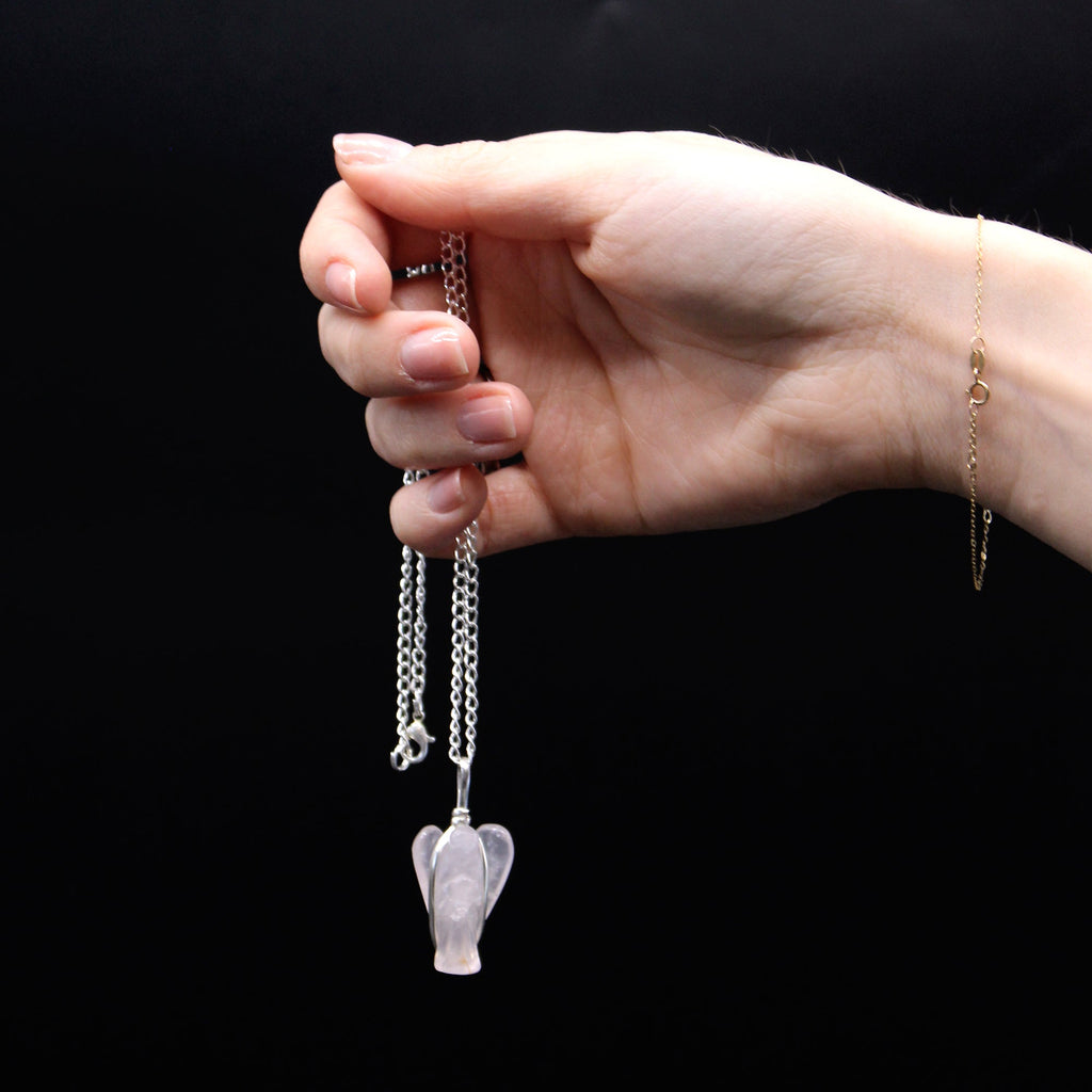 Gemstone Guardian Angel Pendant - Rock Quartz From Witch, Please!