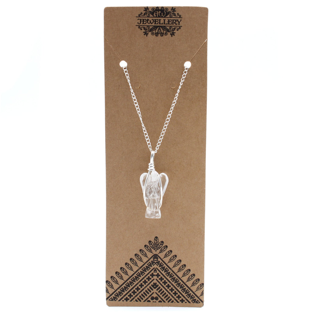 Gemstone Guardian Angel Pendant - Rock Quartz From Witch, Please!