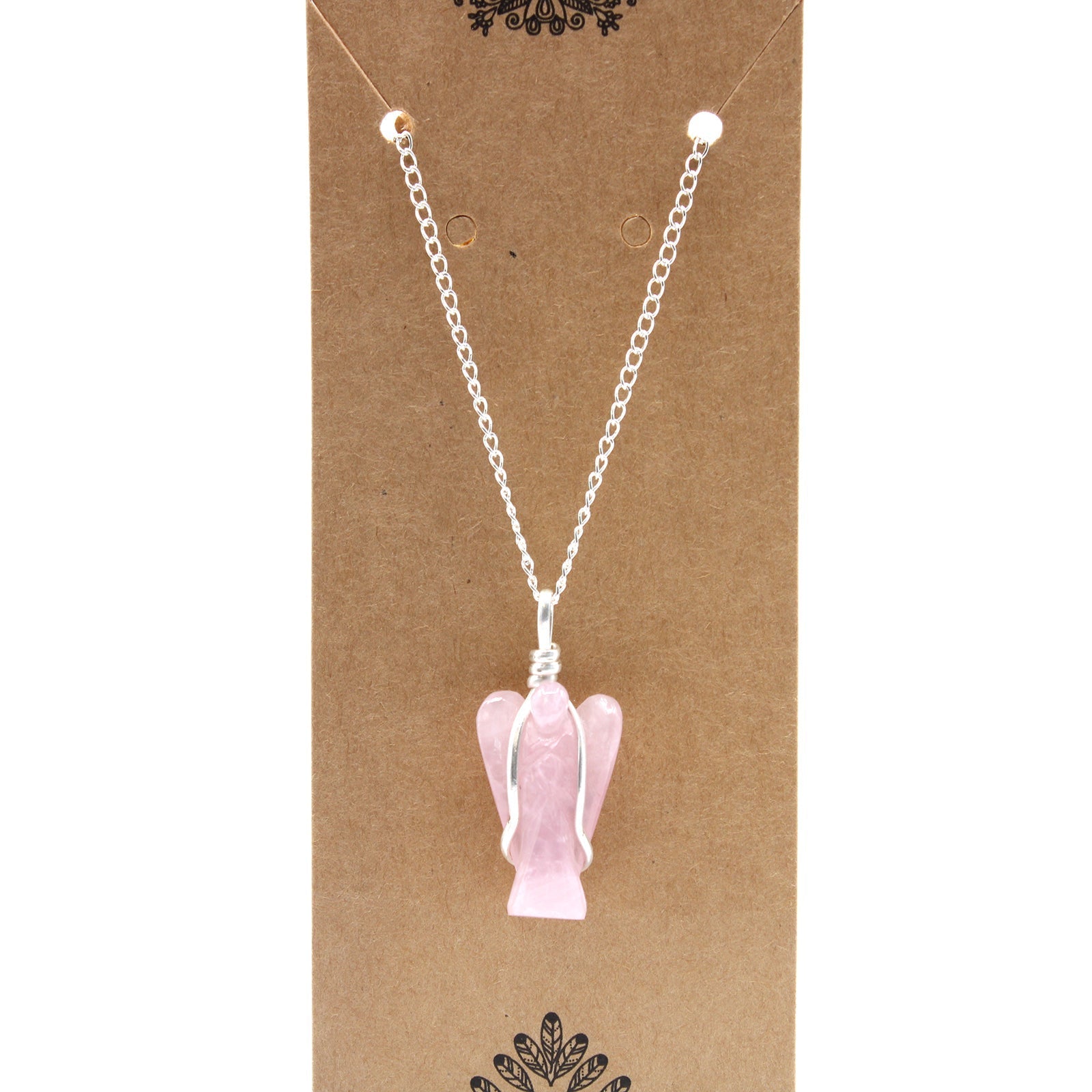 Gemstone Guardian Angel Pendant - Rose Quartz From Witch, Please!