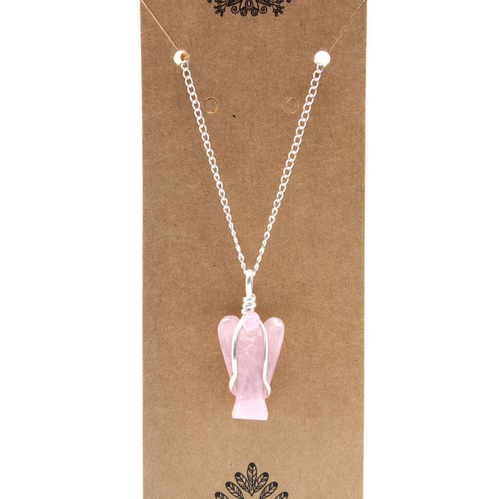 Gemstone Guardian Angel Pendant - Rose Quartz From Witch, Please!