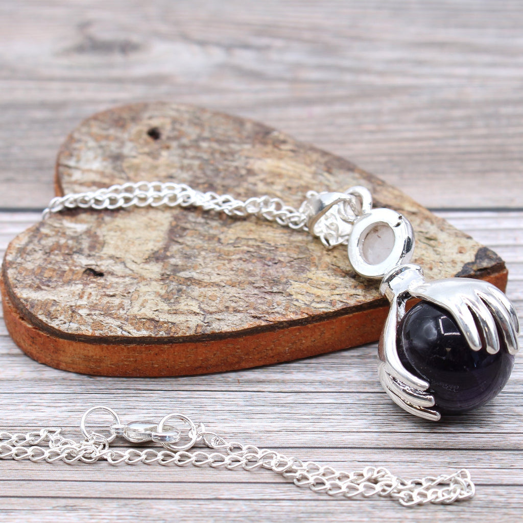Gemstone Healing Hands Pendant - Amethyst From Witch, Please!