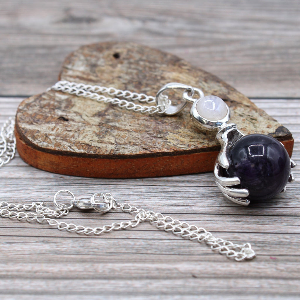 Gemstone Healing Hands Pendant - Amethyst From Witch, Please!