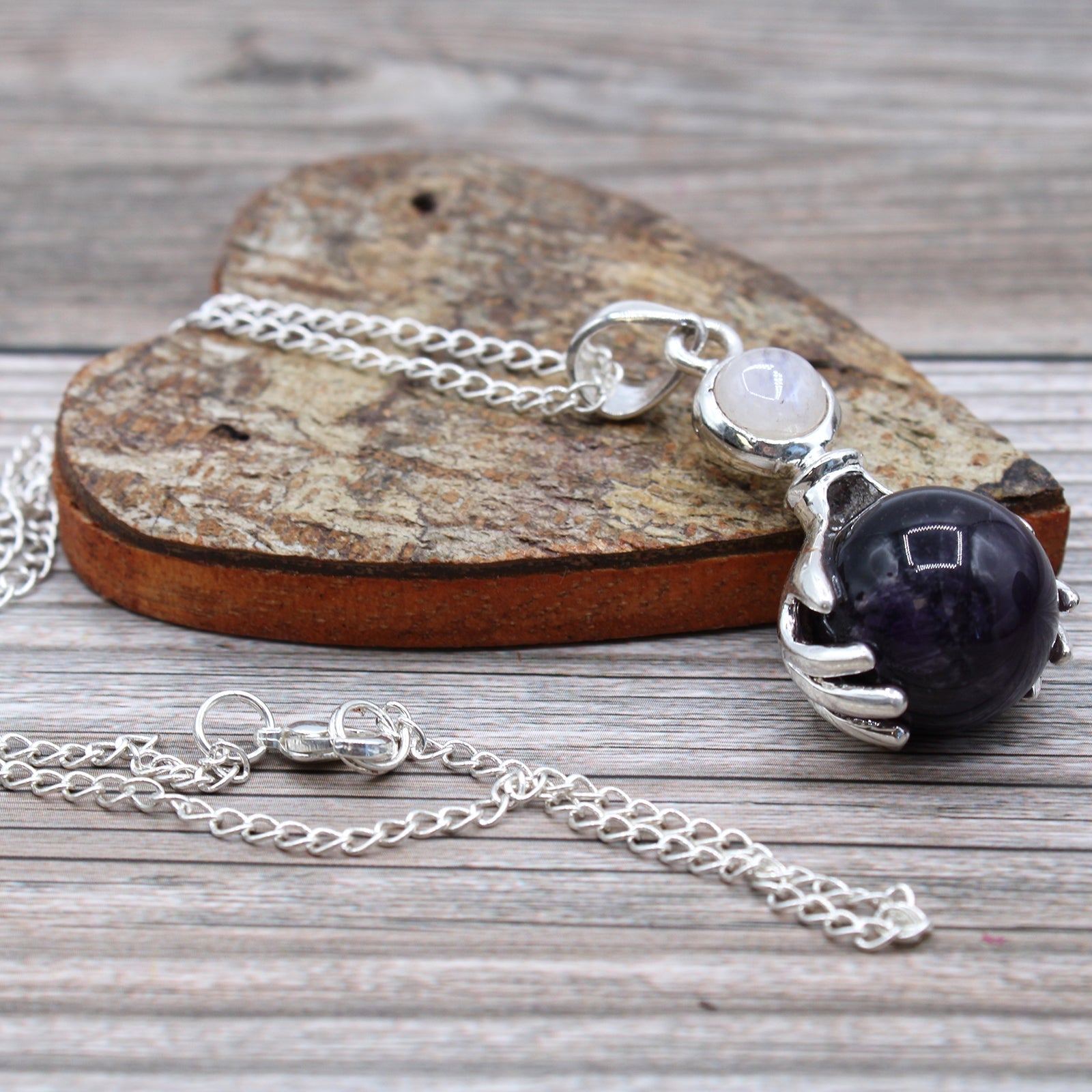Gemstone Healing Hands Pendant - Amethyst From Witch, Please!