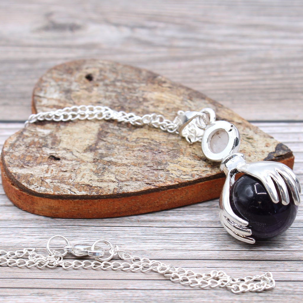 Gemstone Healing Hands Pendant - Amethyst From Witch, Please!