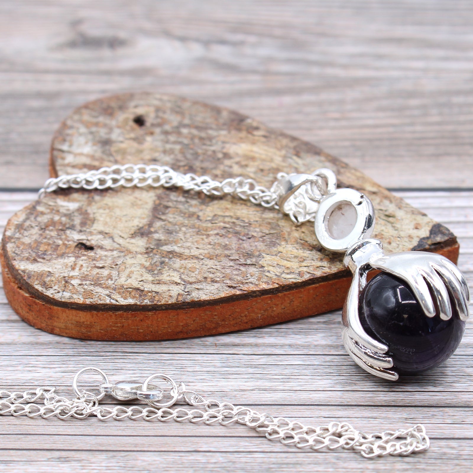 Gemstone Healing Hands Pendant - Amethyst From Witch, Please!