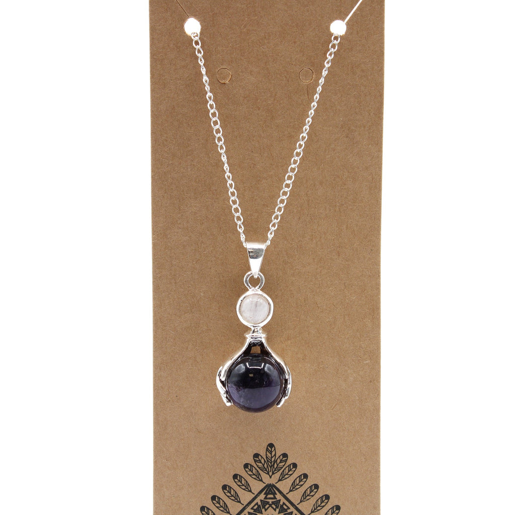 Gemstone Healing Hands Pendant - Amethyst From Witch, Please!