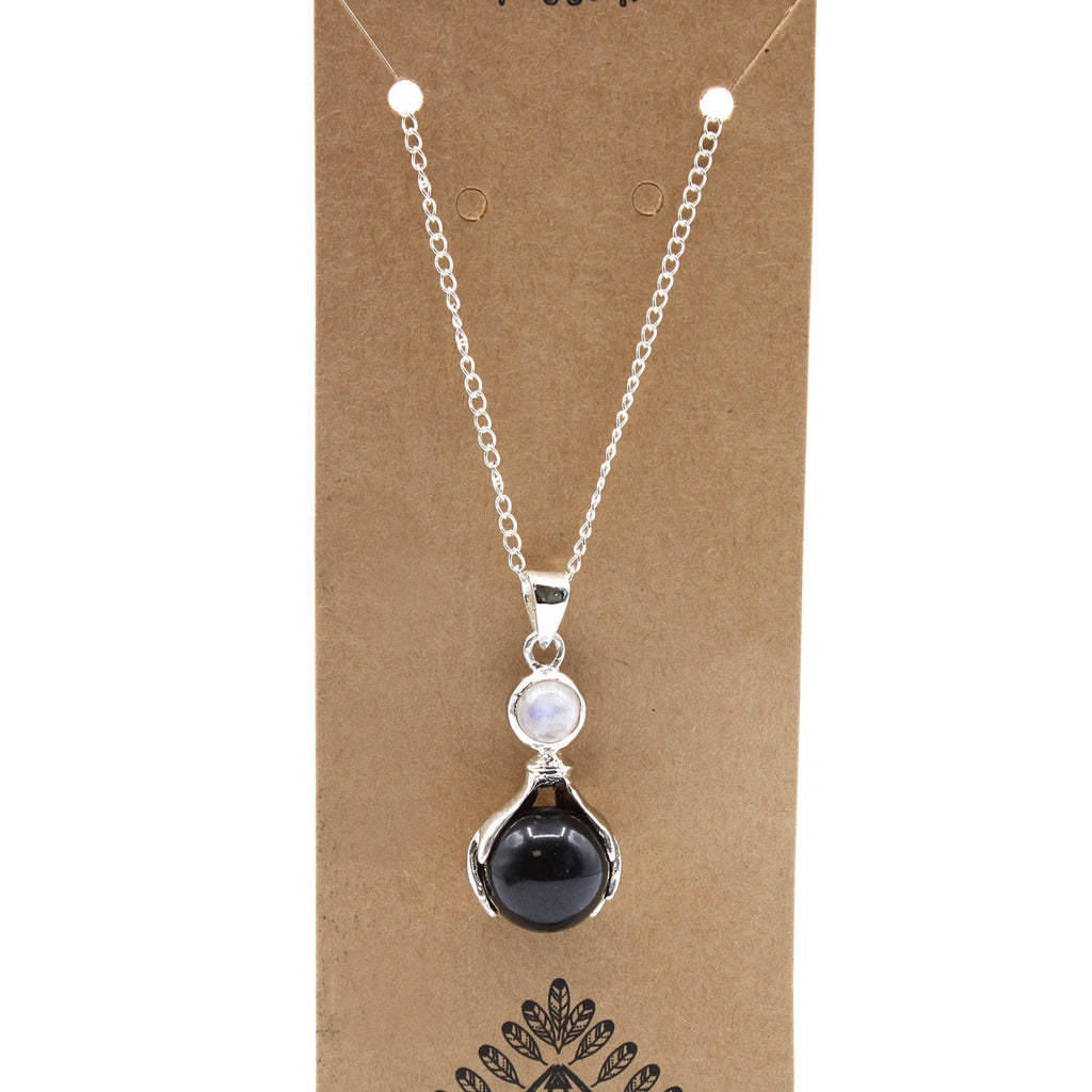 Gemstone Healing Hands Pendant - Black Agate From Witch, Please!