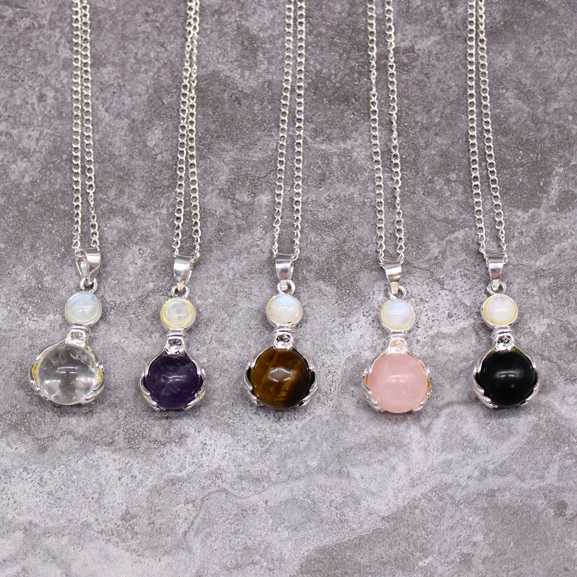 Gemstone Healing Hands Pendant - Rock Quartz From Witch, Please!