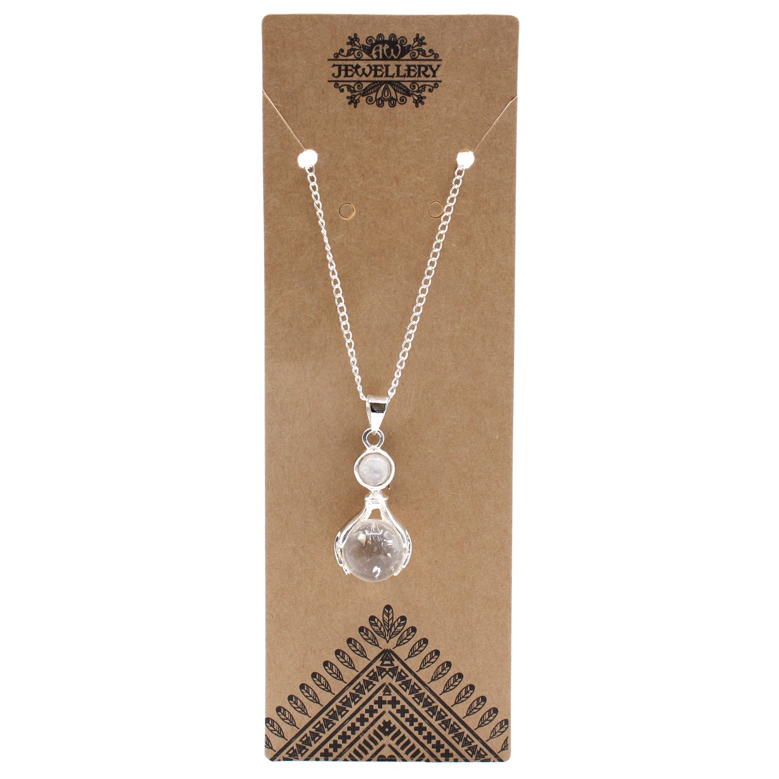 Gemstone Healing Hands Pendant - Rock Quartz From Witch, Please!