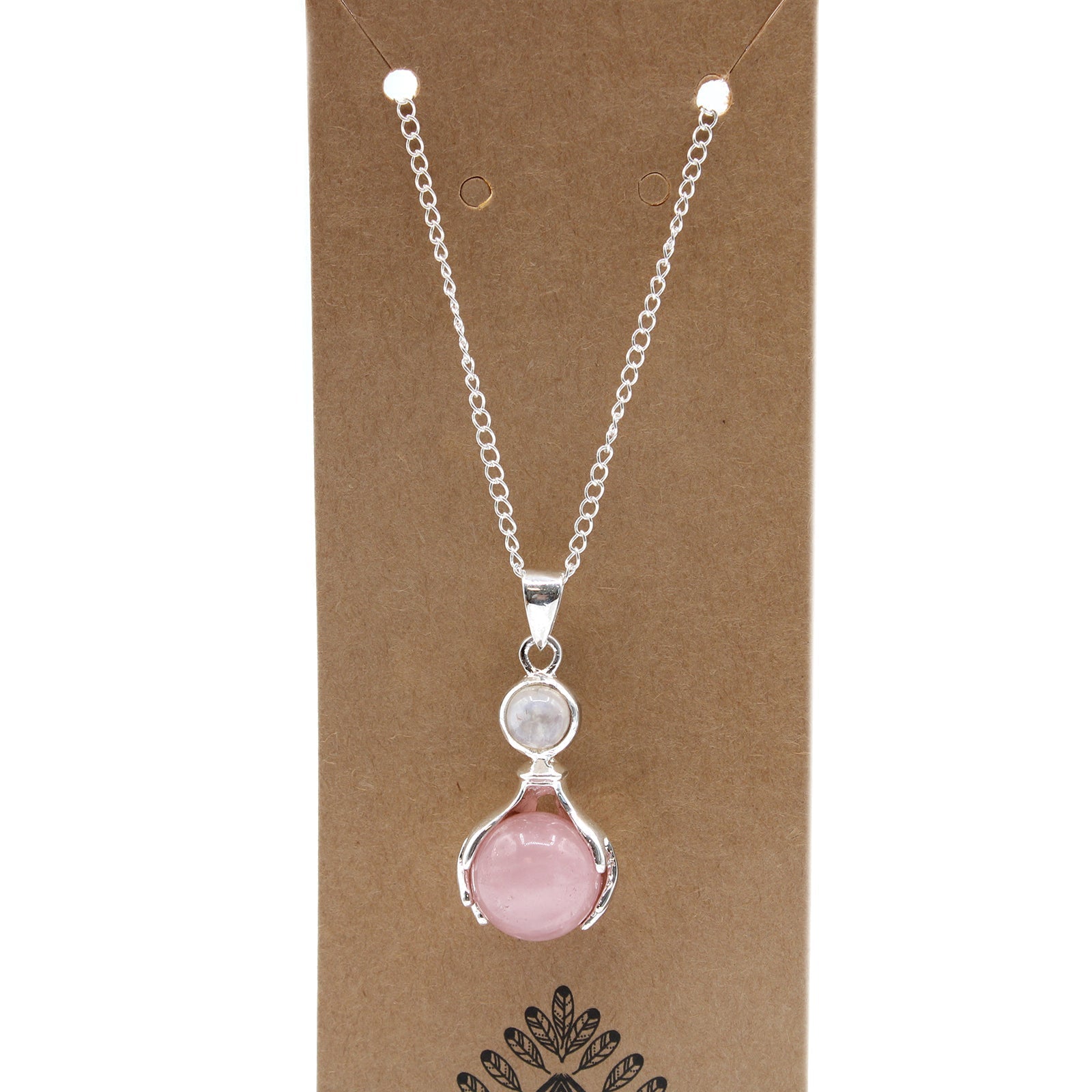 Gemstone Healing Hands Pendant - Rose Quartz From Witch, Please!
