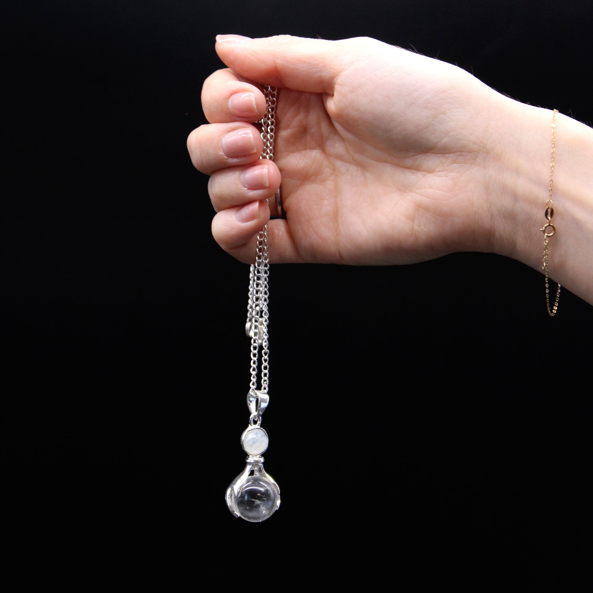Gemstone Healing Hands Pendant - Rose Quartz From Witch, Please!