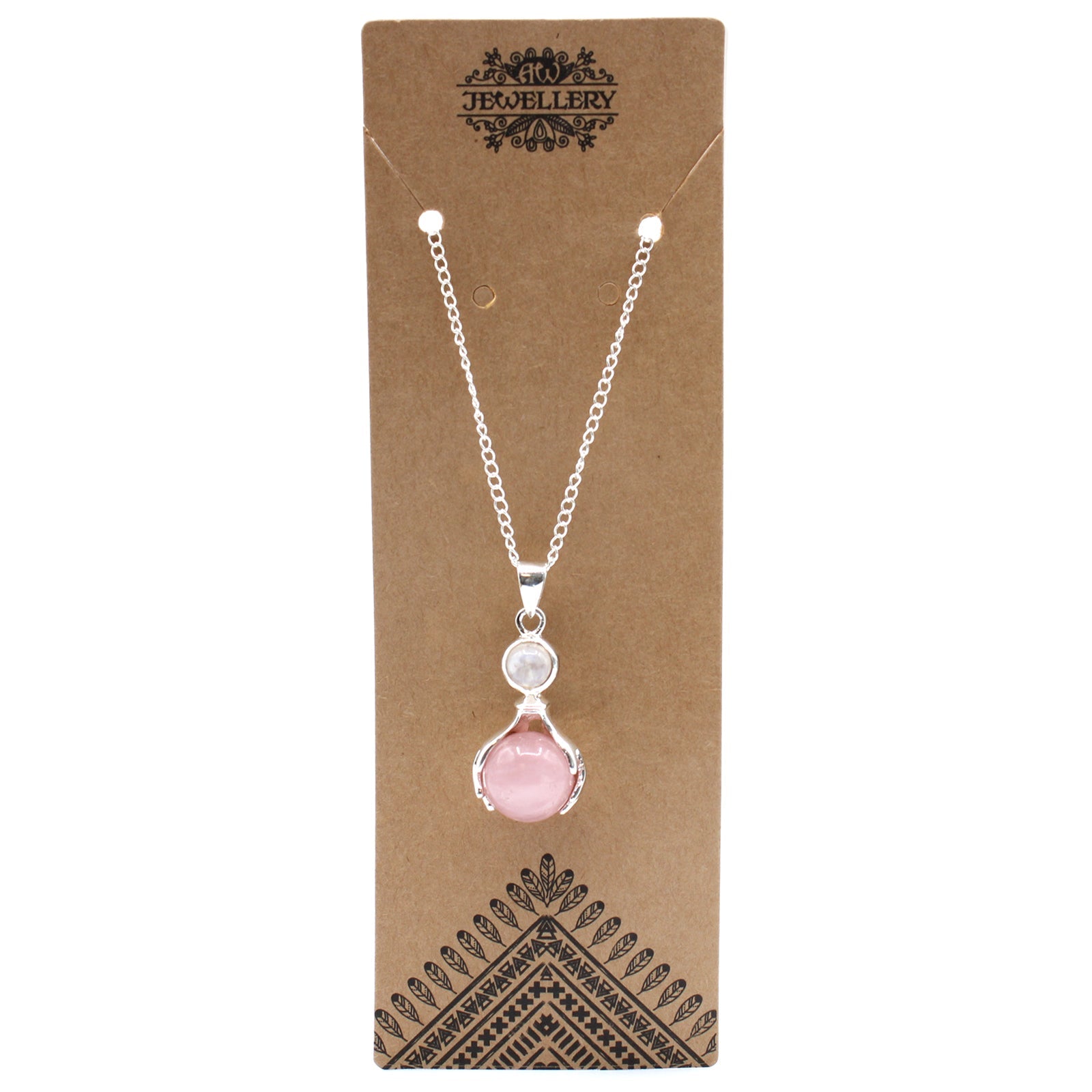Gemstone Healing Hands Pendant - Rose Quartz From Witch, Please!