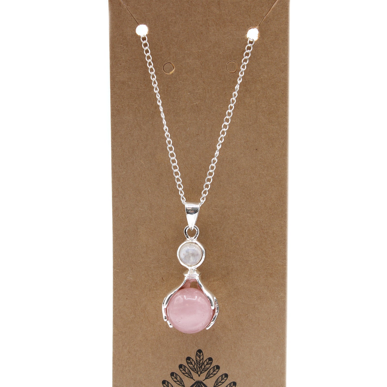 Gemstone Healing Hands Pendant - Rose Quartz From Witch, Please!