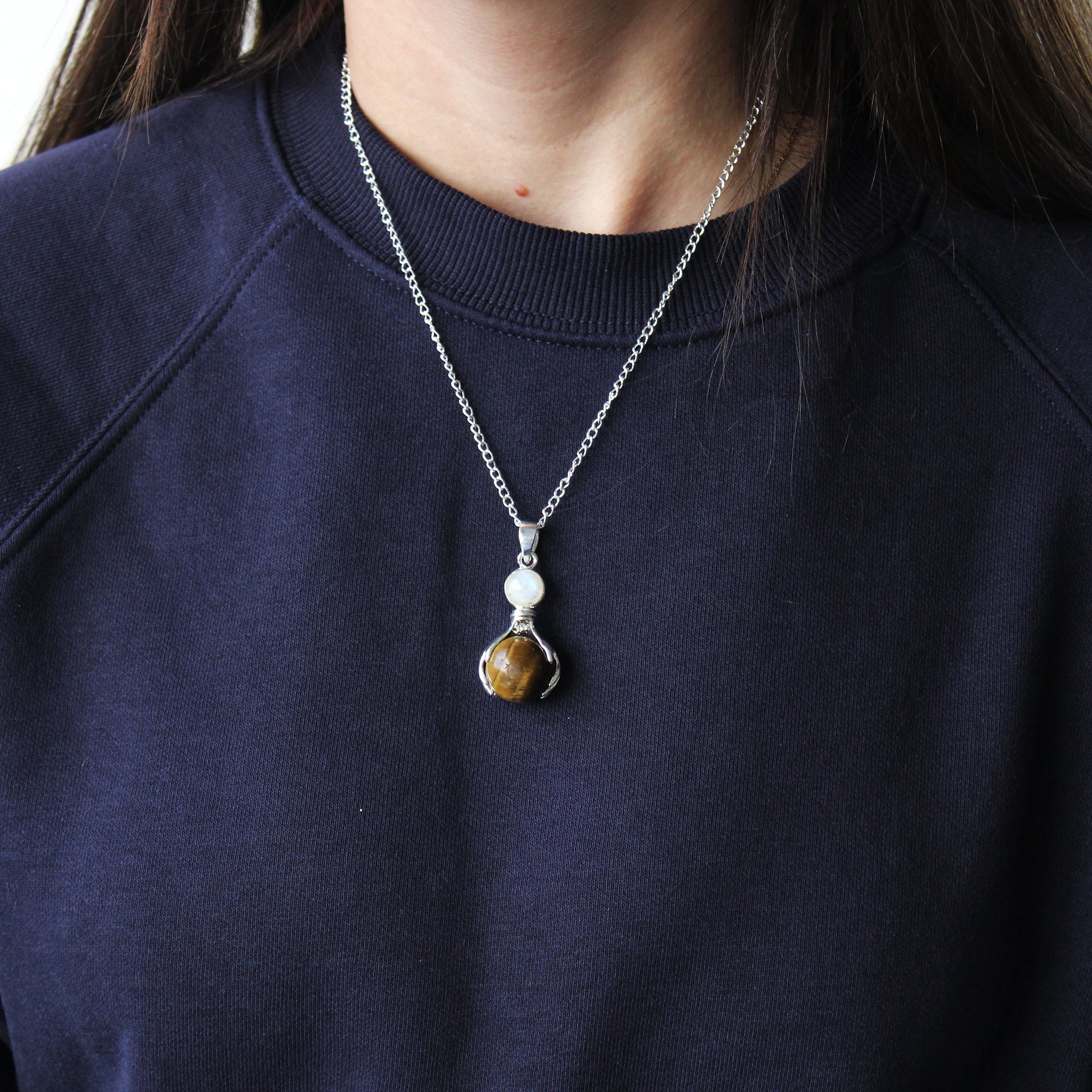 Gemstone Healing Hands Pendant - Tiger Eye From Witch, Please!
