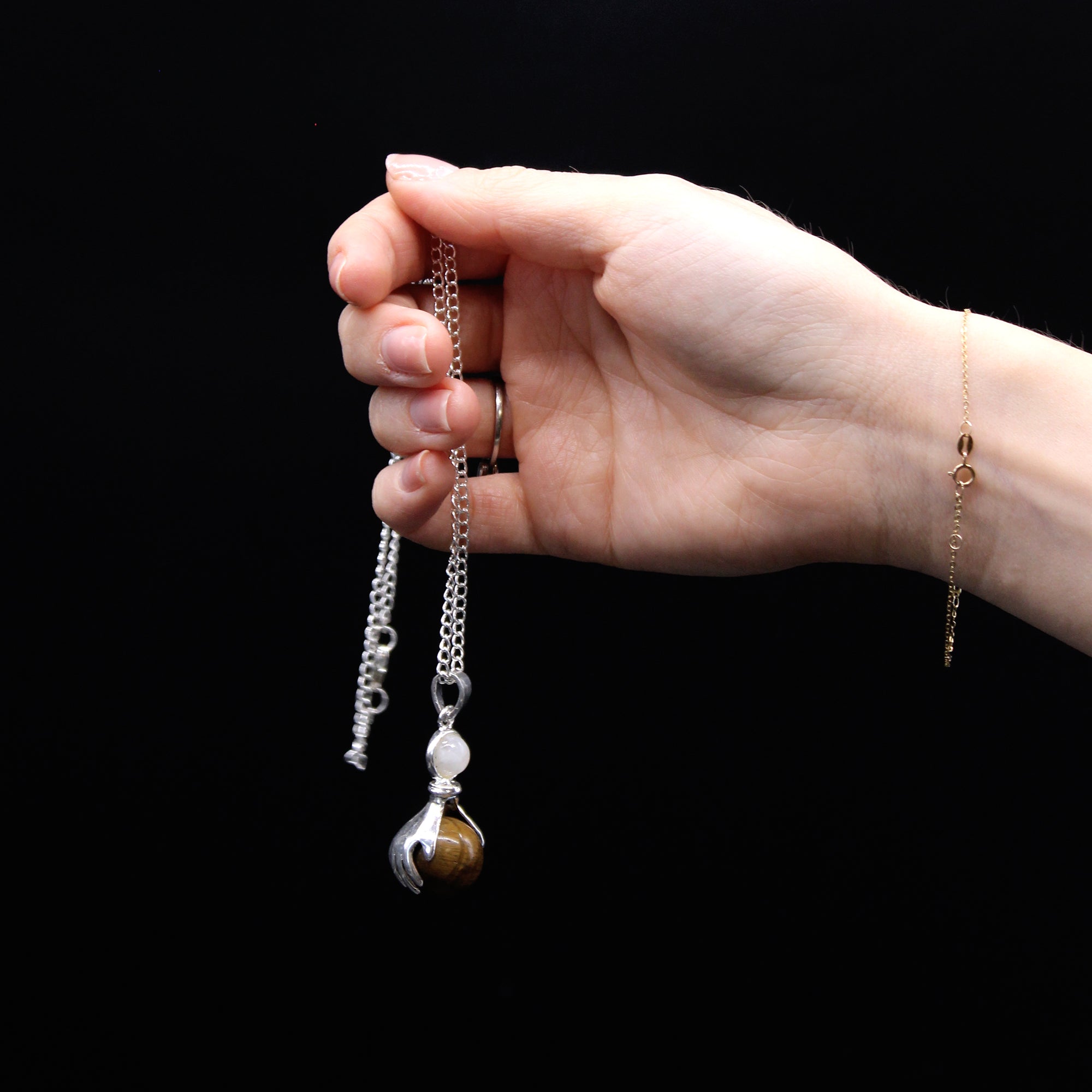 Gemstone Healing Hands Pendant - Tiger Eye From Witch, Please!