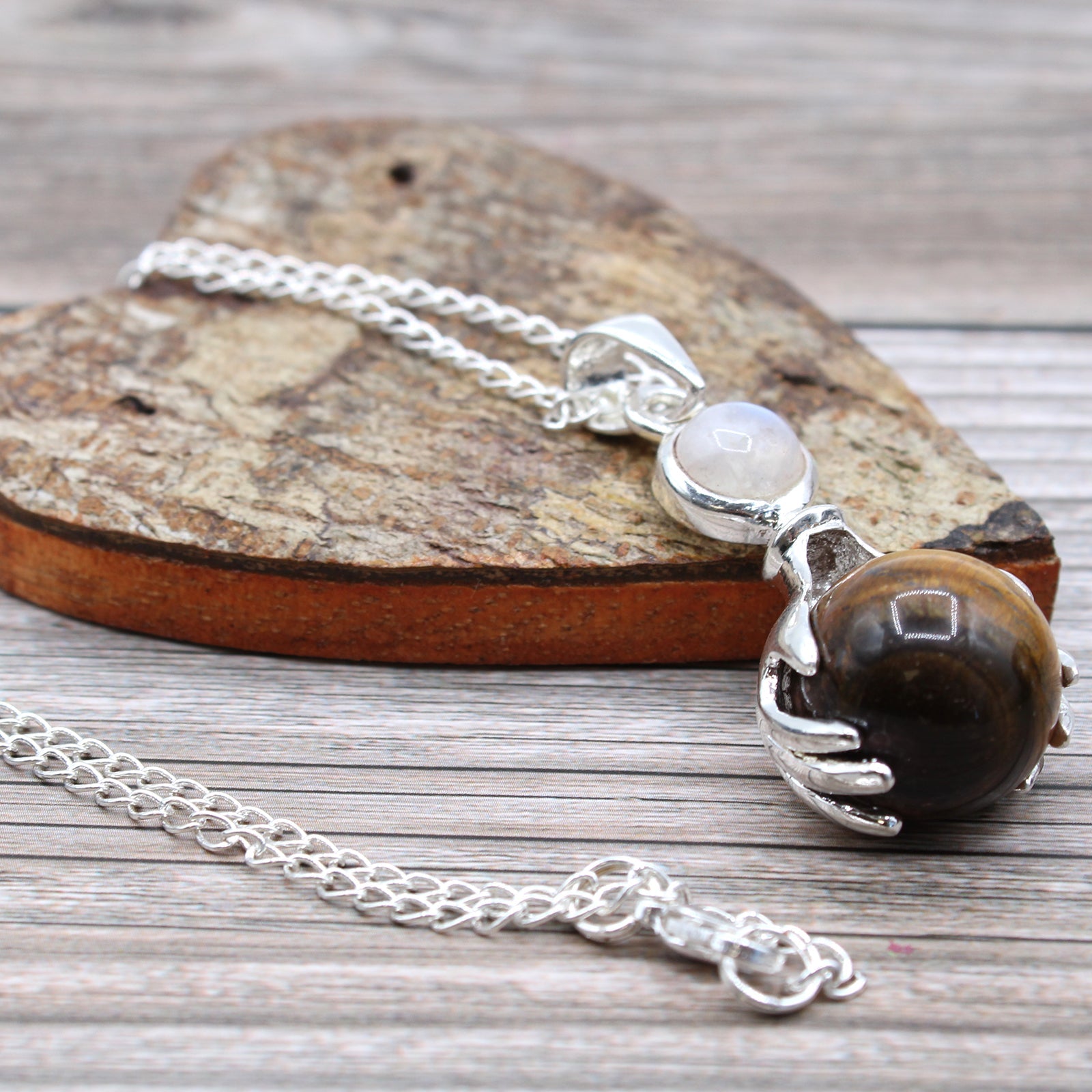 Gemstone Healing Hands Pendant - Tiger Eye From Witch, Please!