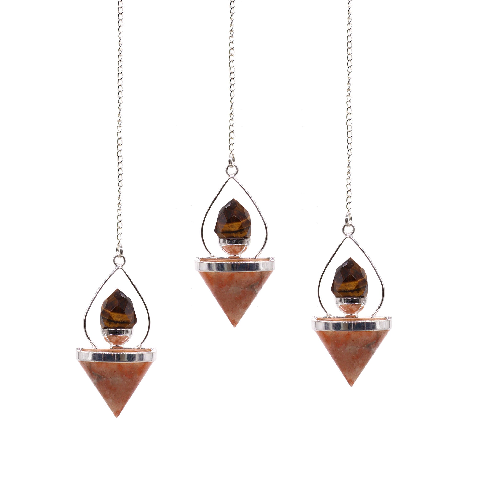 Gemstone Lantern of Life Pendulum - Sunstone & Tigereye From Witch, Please!