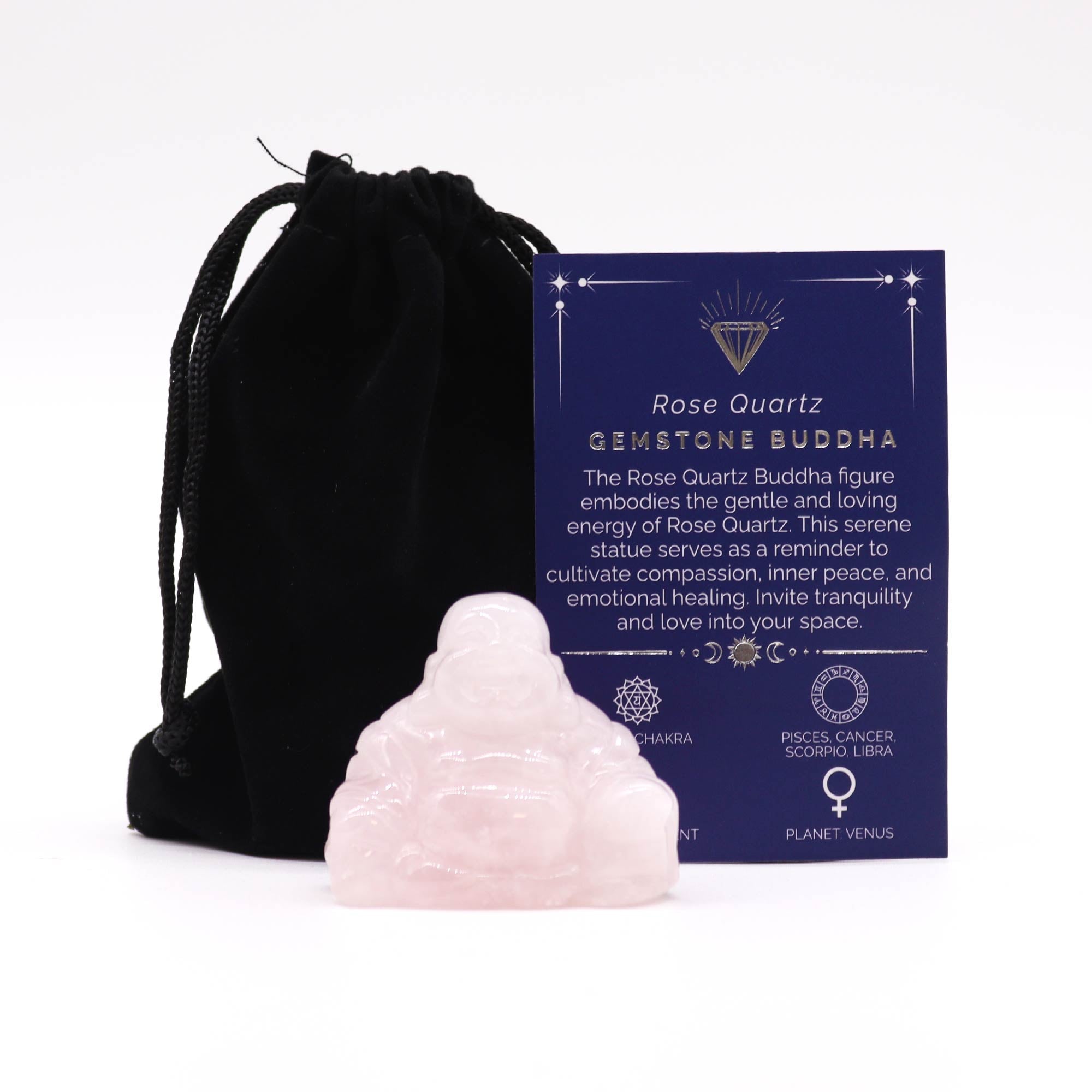 Gemstone Large Buddha - Rose Quartz From Witch, Please!