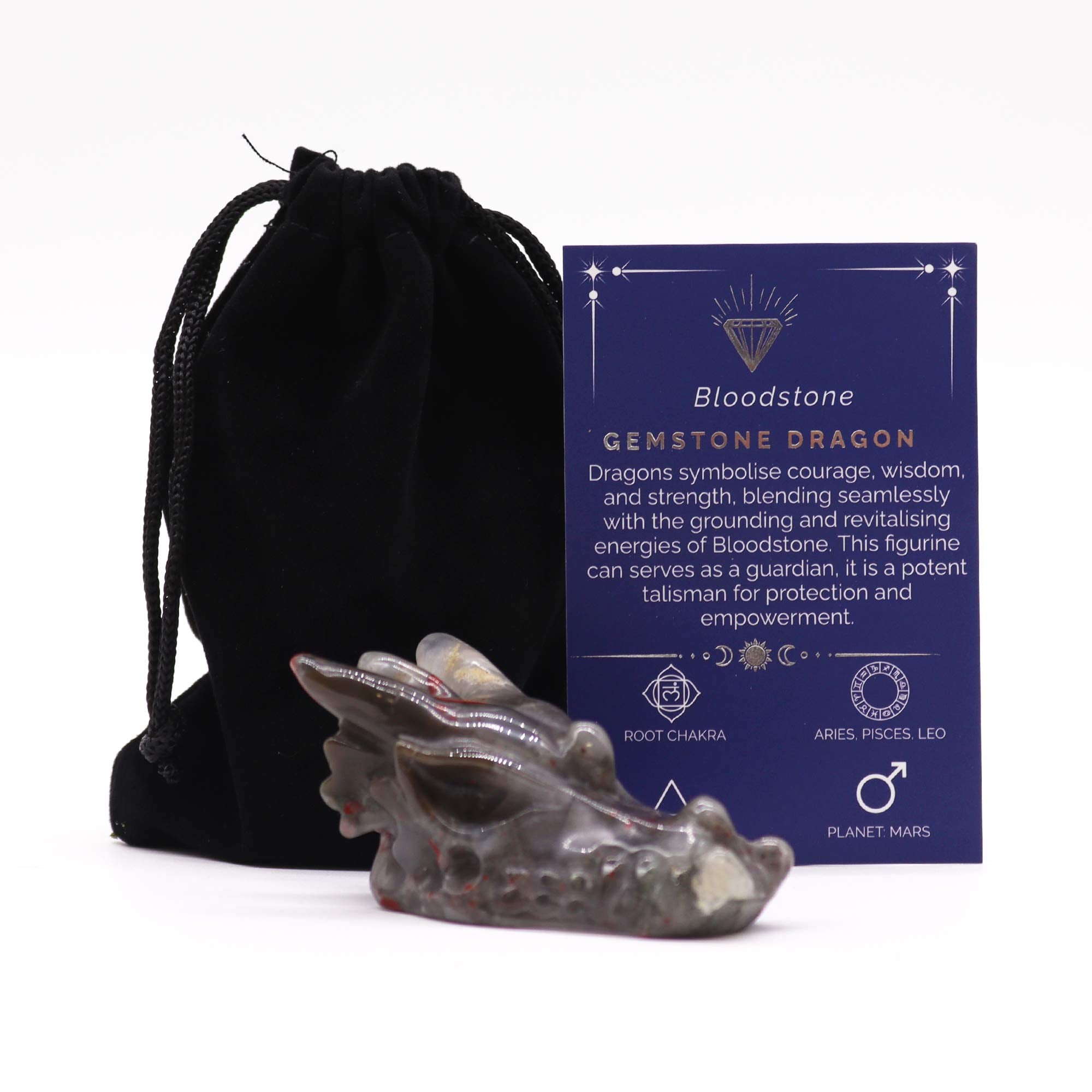 Gemstone Large Dragon Head- Bloodstone From Witch, Please!