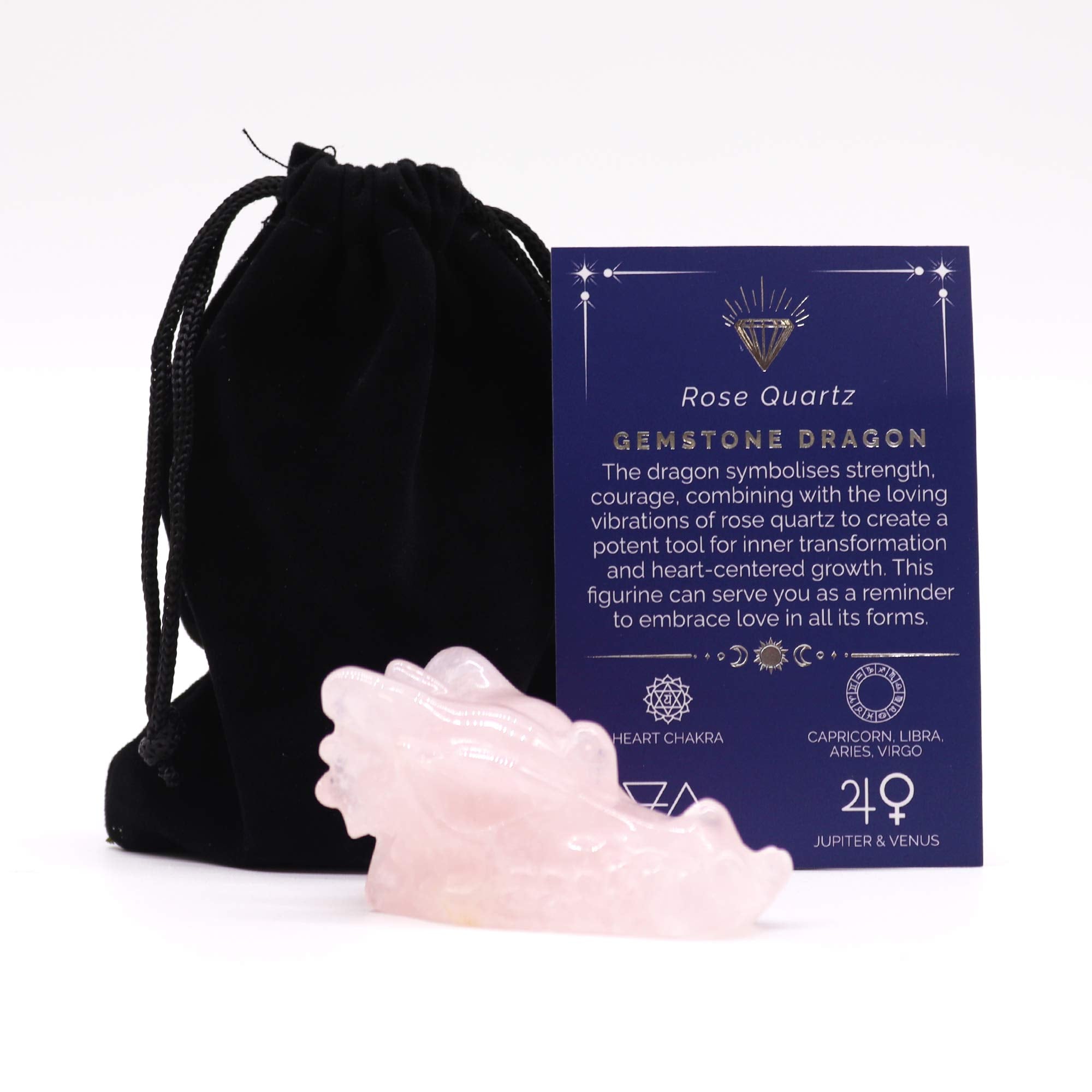 Gemstone Large Dragon Head- Rose Quartz From Witch, Please!