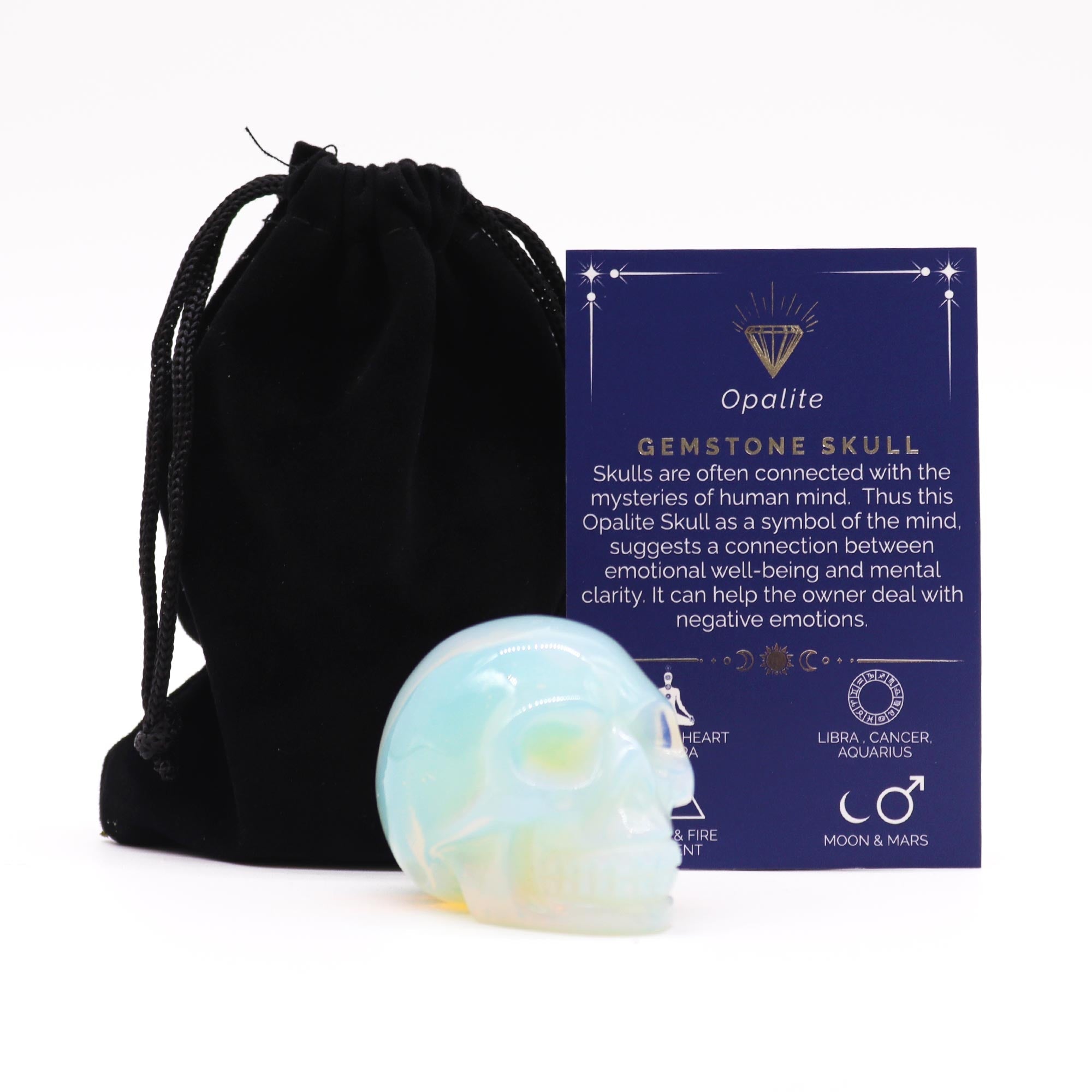 Gemstone Lrg Skull - Opalite From Witch, Please!