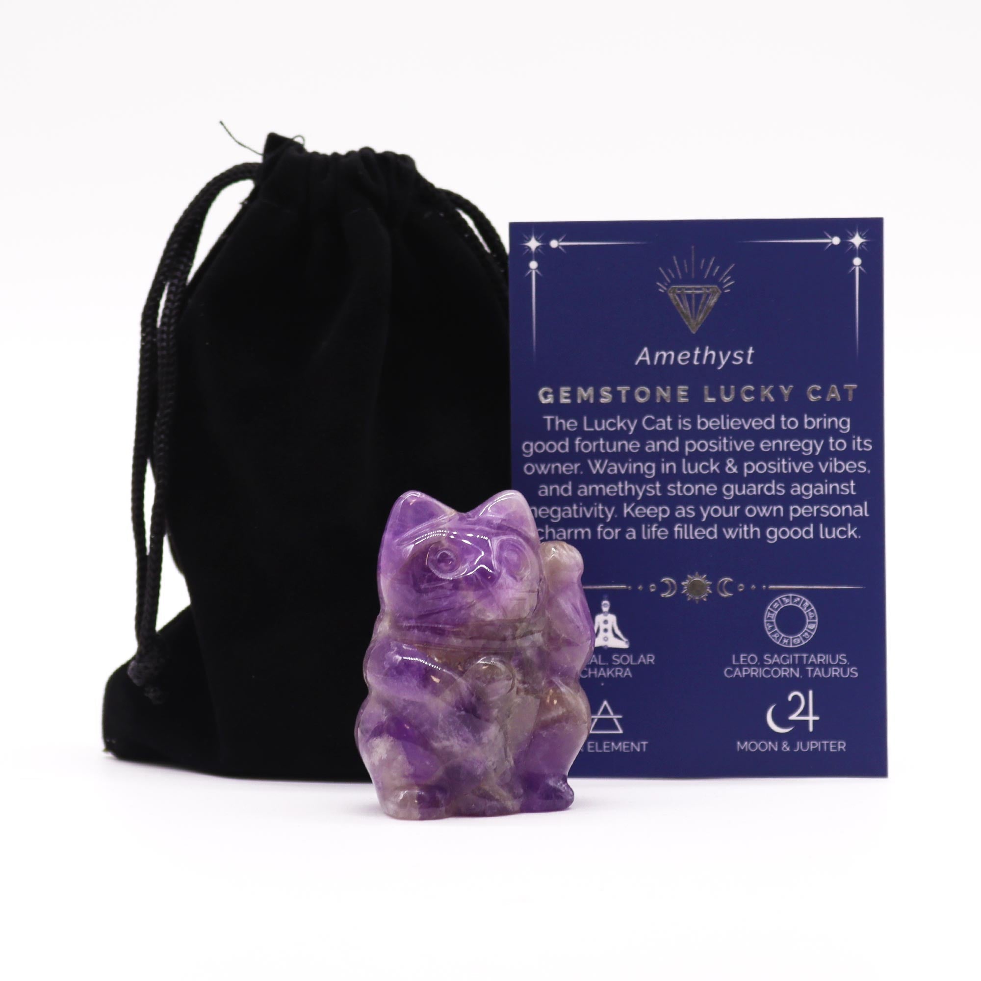 Gemstone Lucky Cat - Amethyst From Witch, Please!