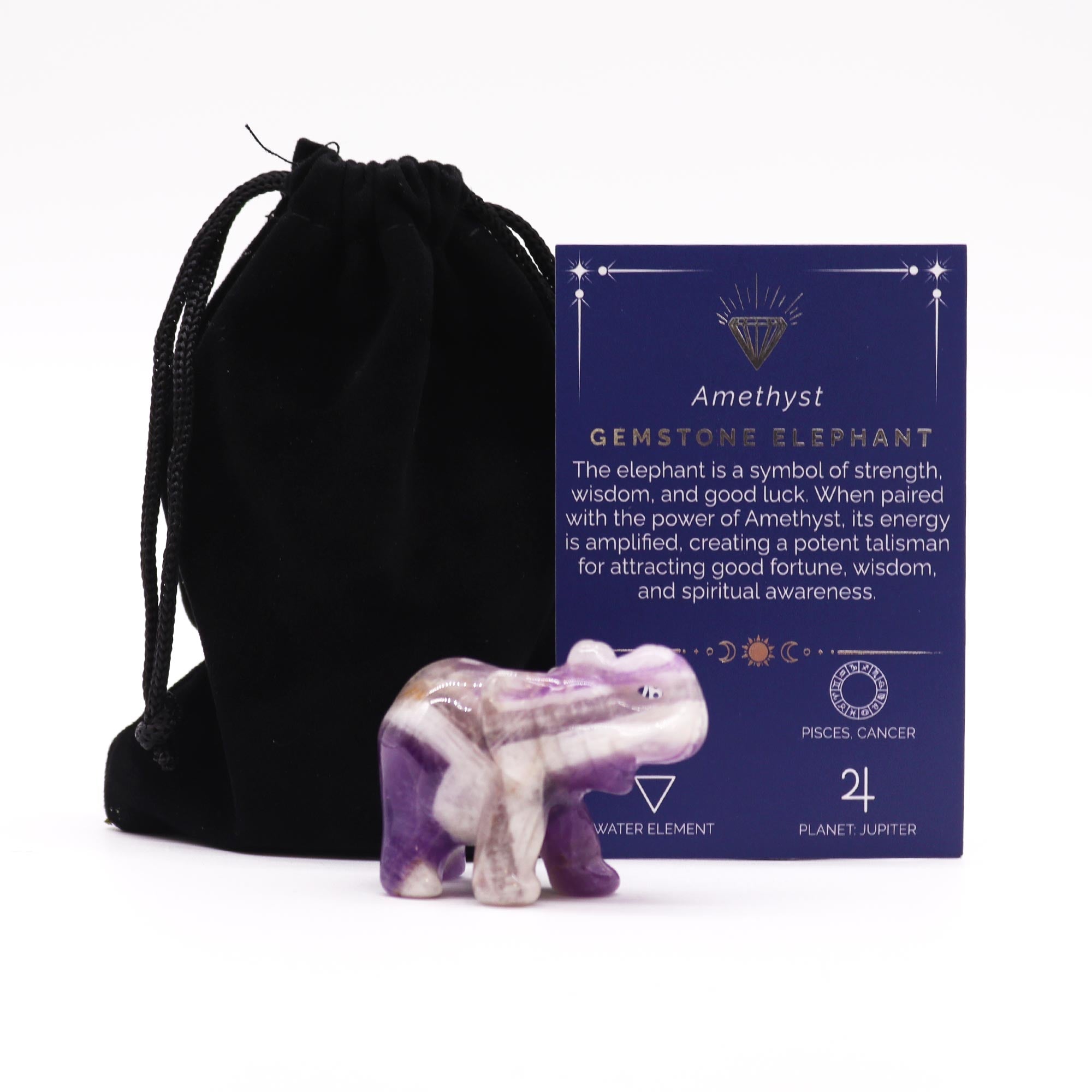 Gemstone Lucky Elephant - Amethyst From Witch, Please!