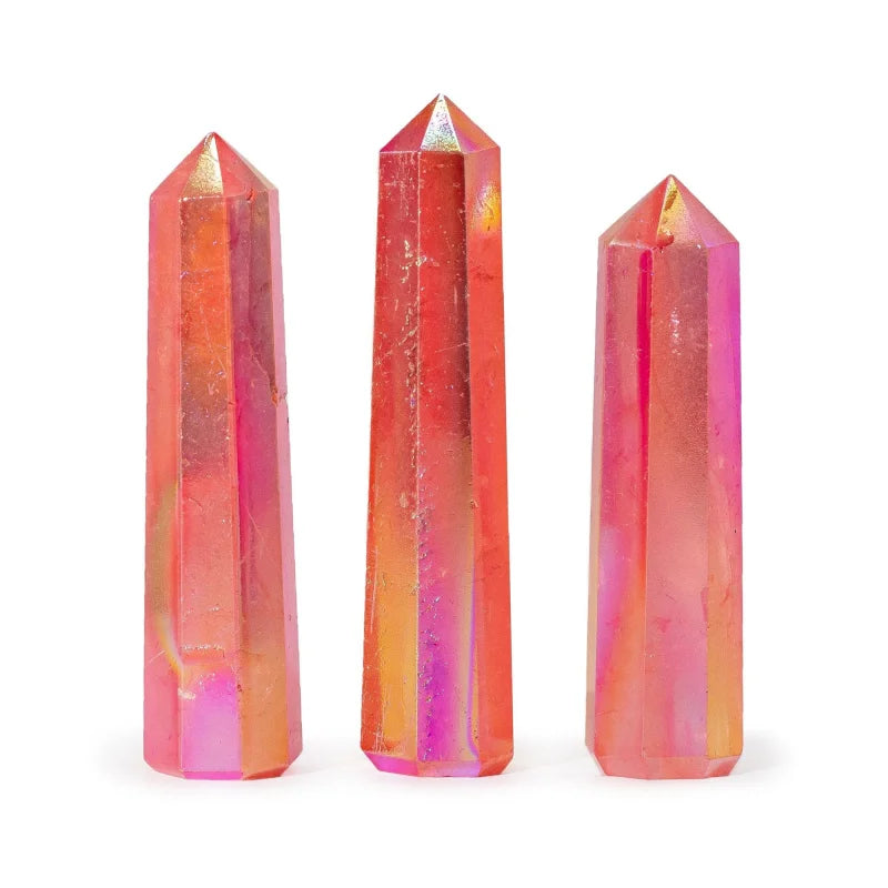 Gemstone Obelisk Point approx 9cm - Aurura Crystal Quartz - Peach Points