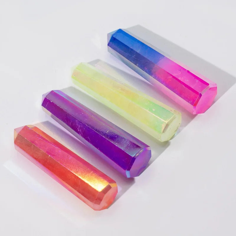 Gemstone Obelisk Point approx 9cm - Aurura Crystal Quartz - Purple Points