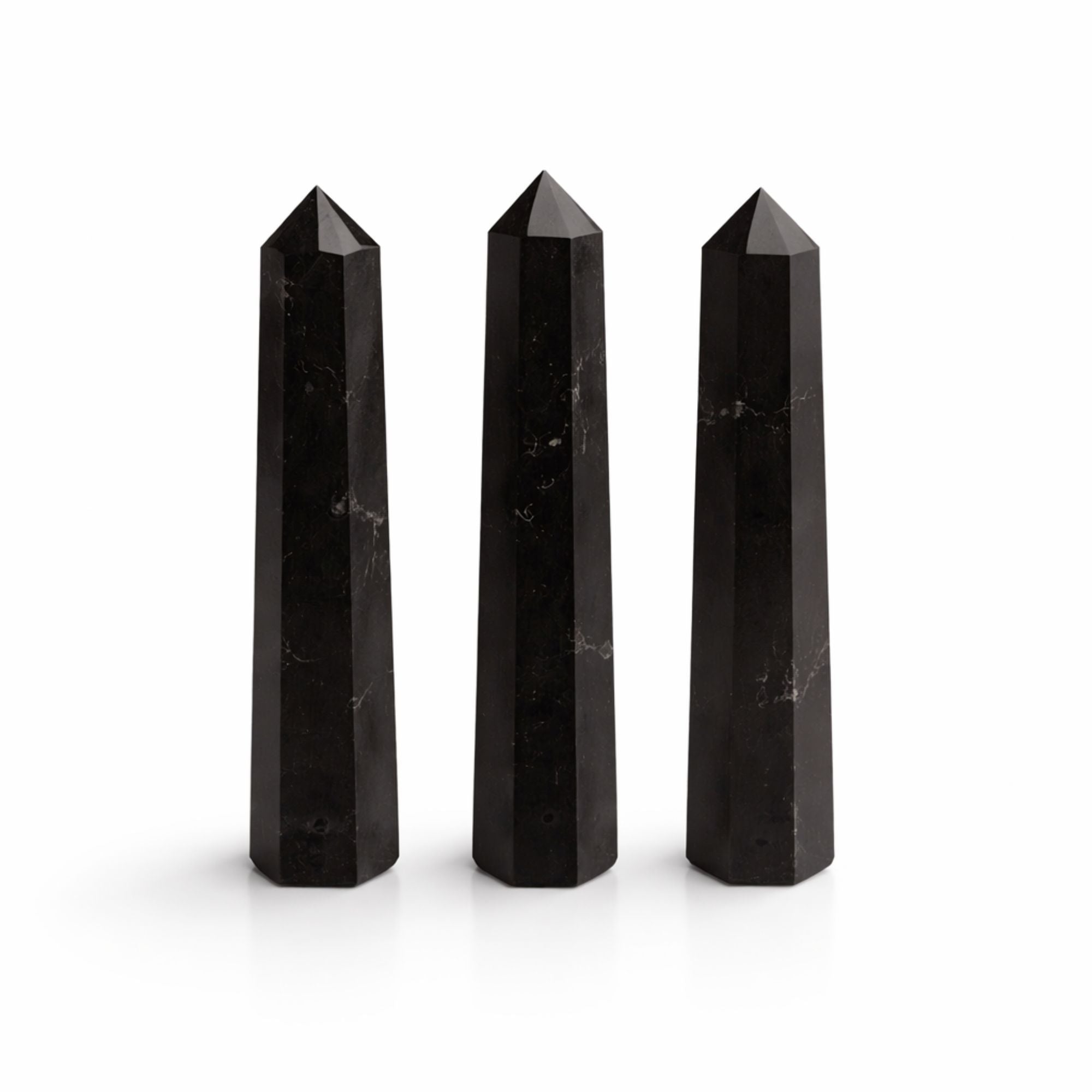 Gemstone Six Face Obelisk Point approx 11cm - Black Tourmaline Points