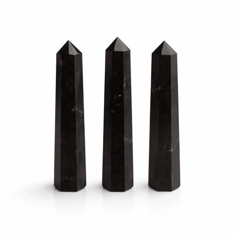 Gemstone Six Face Obelisk Point approx 11cm - Black Tourmaline Points